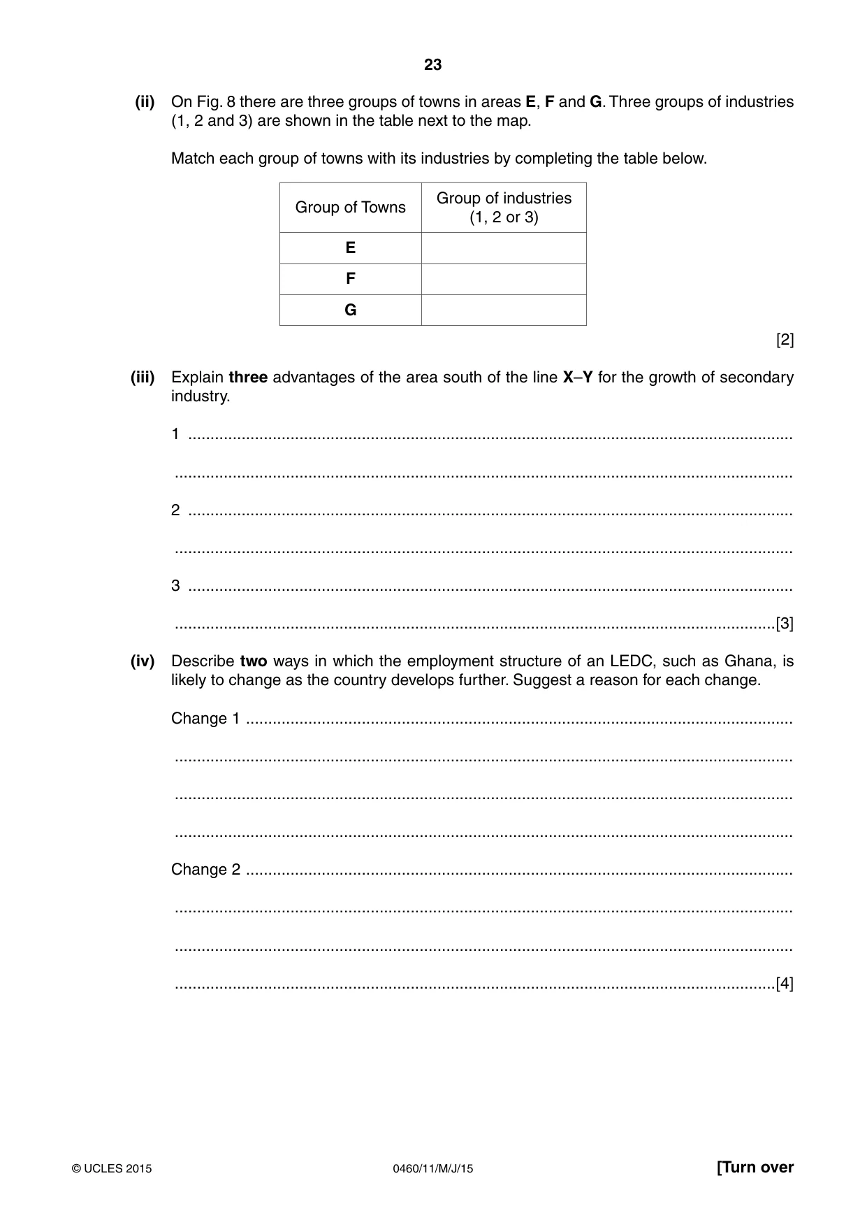 Cambridge IGCSE Geography 0460 2015 May/June Paper 1 · Variant 1 question paper, page 23 of 32