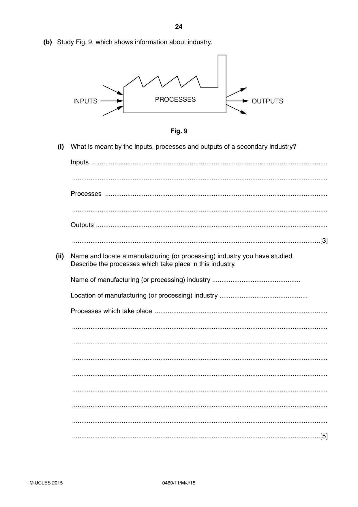 Cambridge IGCSE Geography 0460 2015 May/June Paper 1 · Variant 1 question paper, page 24 of 32