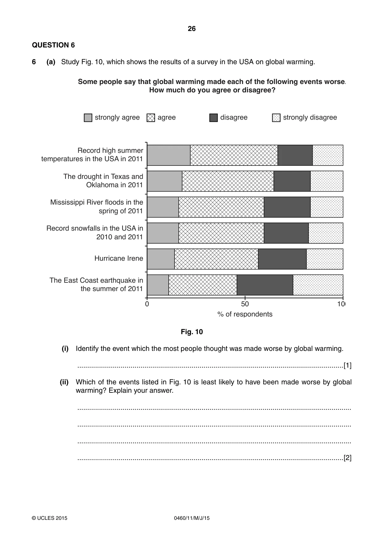 Cambridge IGCSE Geography 0460 2015 May/June Paper 1 · Variant 1 question paper, page 26 of 32