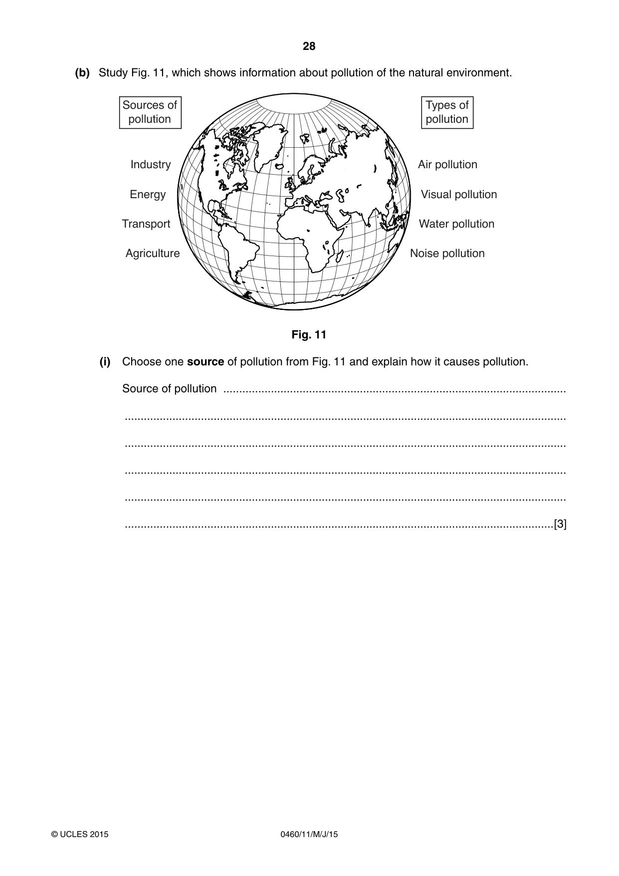 Cambridge IGCSE Geography 0460 2015 May/June Paper 1 · Variant 1 question paper, page 28 of 32