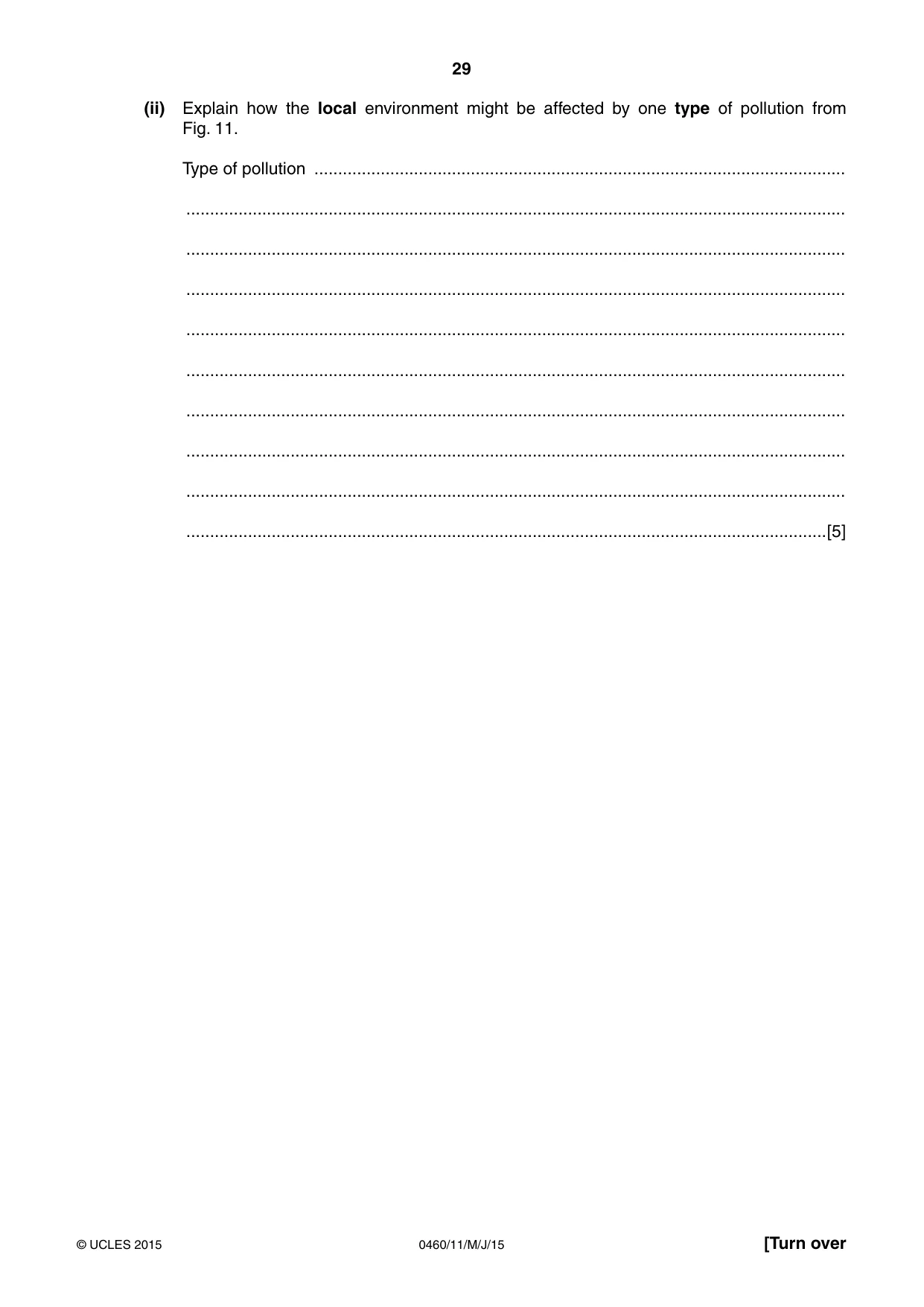 Cambridge IGCSE Geography 0460 2015 May/June Paper 1 · Variant 1 question paper, page 29 of 32
