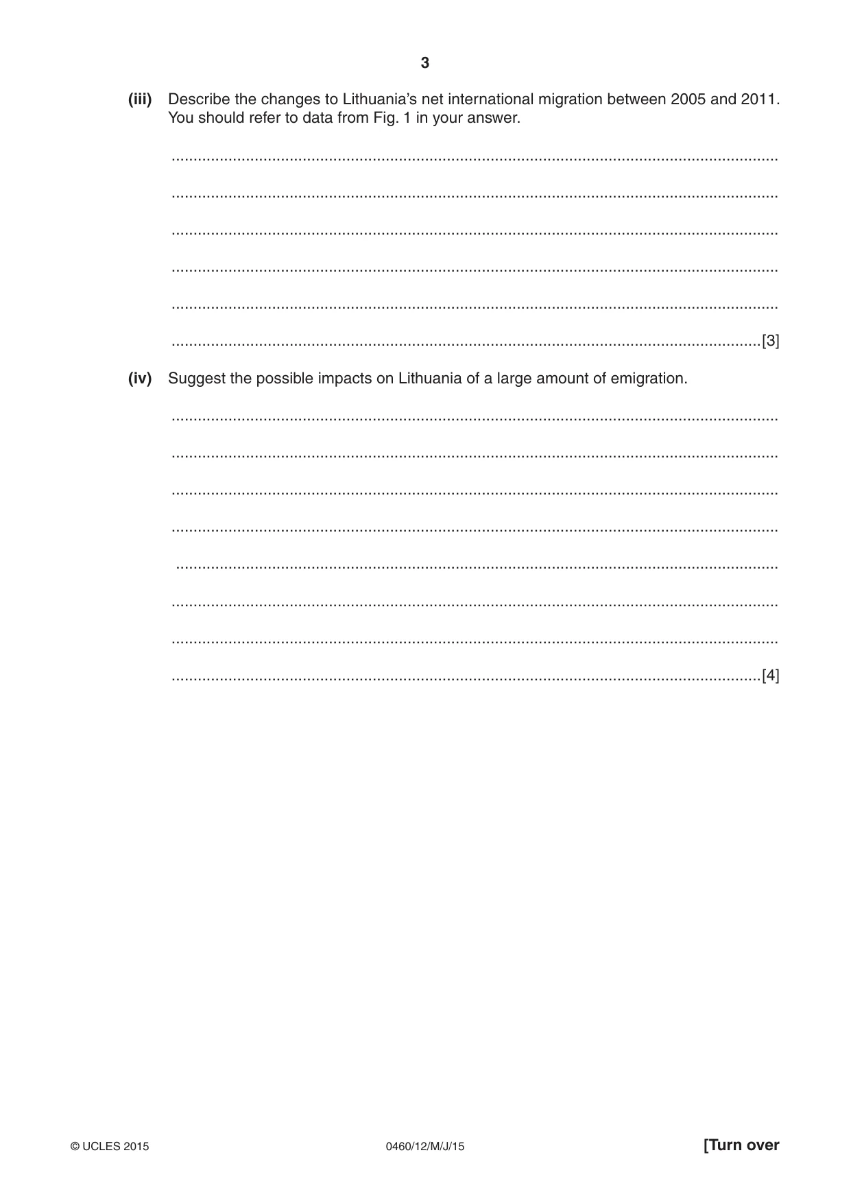 Cambridge IGCSE Geography 0460 2015 May/June Paper 1 · Variant 2 question paper, page 3 of 28