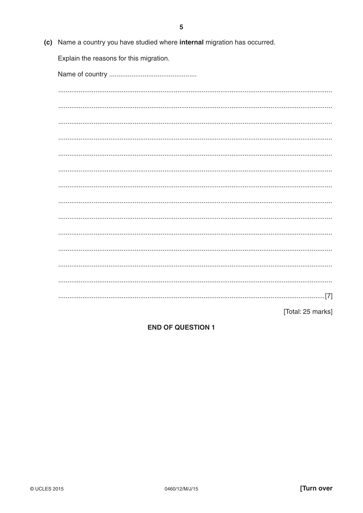 Cambridge IGCSE Geography 0460 2015 May/June Paper 1 · Variant 2 question paper, page 5 of 28