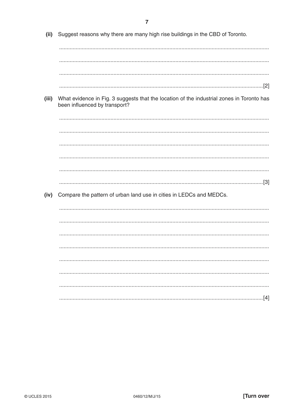 Cambridge IGCSE Geography 0460 2015 May/June Paper 1 · Variant 2 question paper, page 7 of 28