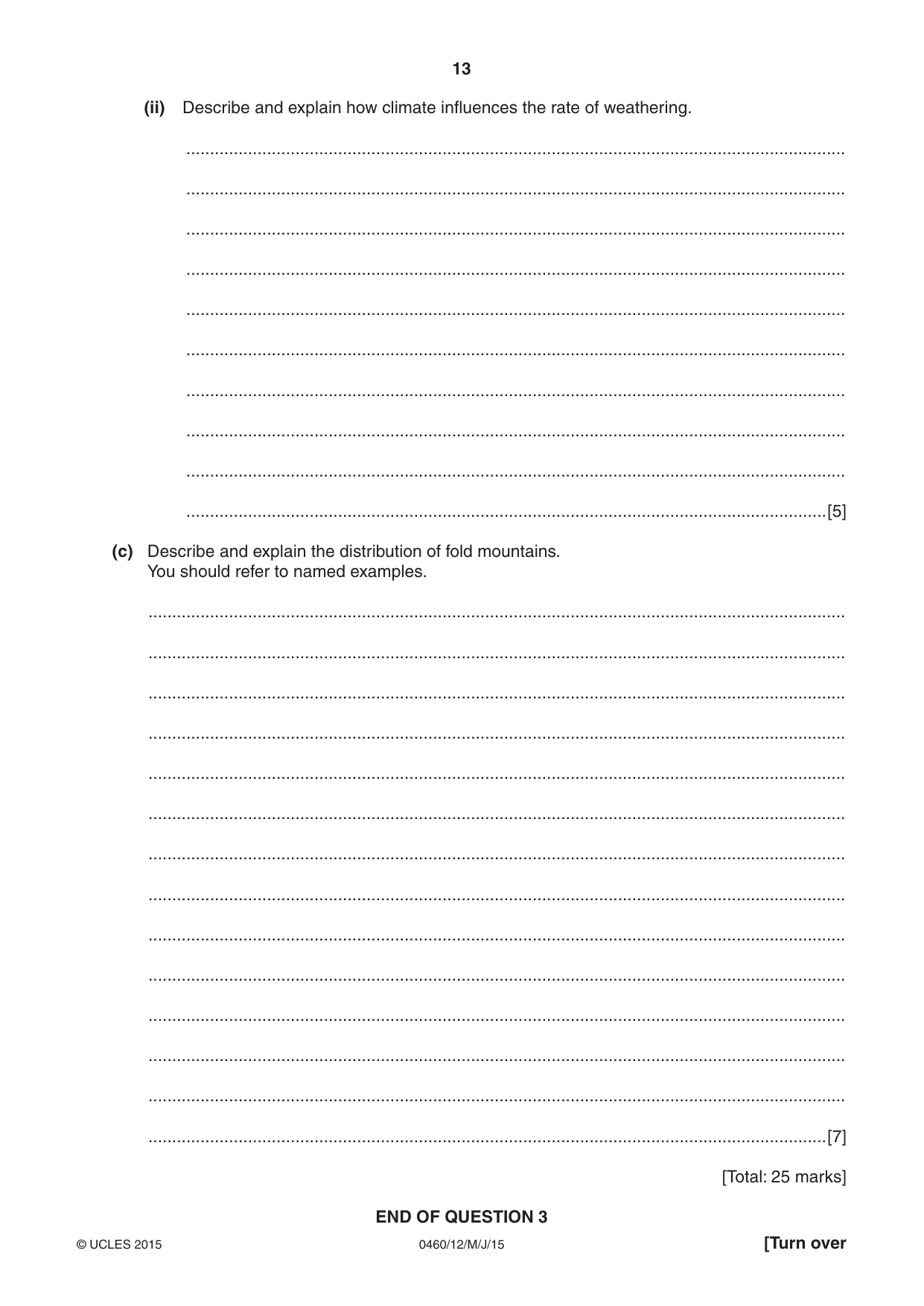 Cambridge IGCSE Geography 0460 2015 May/June Paper 1 · Variant 2 question paper, page 13 of 28