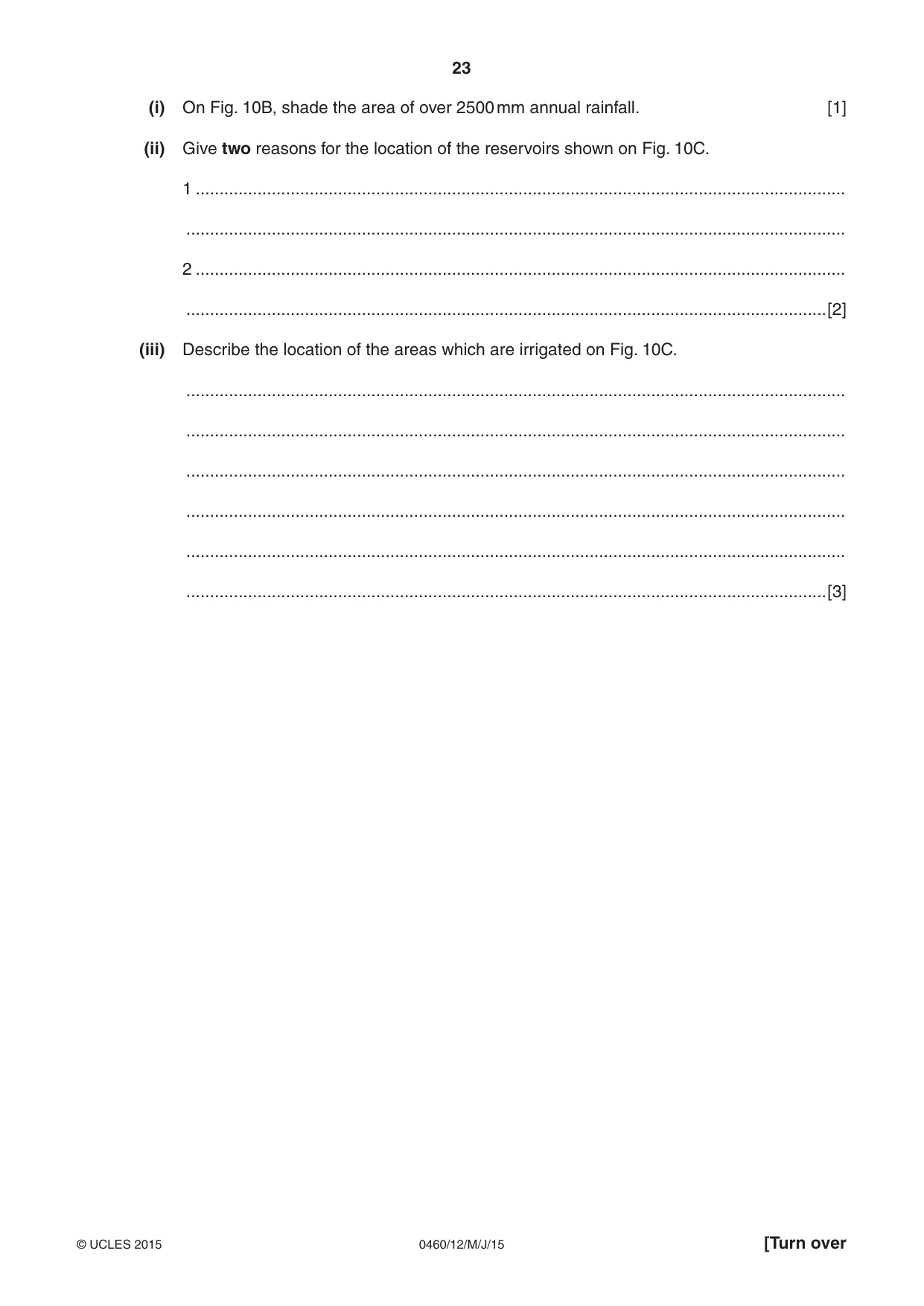 Cambridge IGCSE Geography 0460 2015 May/June Paper 1 · Variant 2 question paper, page 23 of 28