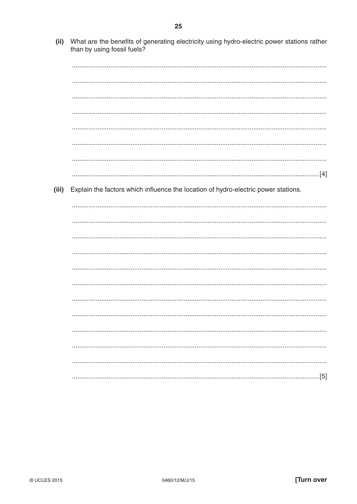 Cambridge IGCSE Geography 0460 2015 May/June Paper 1 · Variant 2 question paper, page 25 of 28