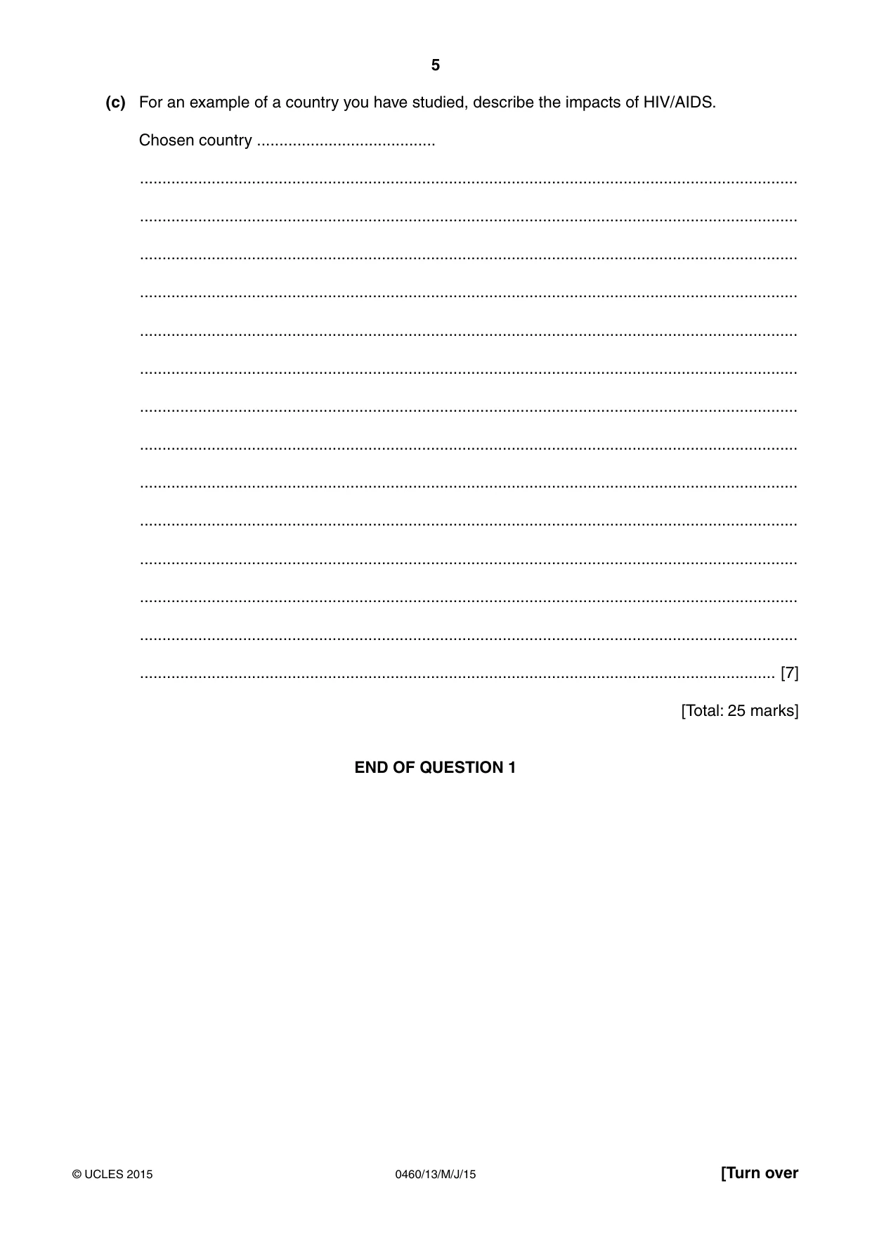 Cambridge IGCSE Geography 0460 2015 May/June Paper 1 · Variant 3 question paper, page 5 of 28