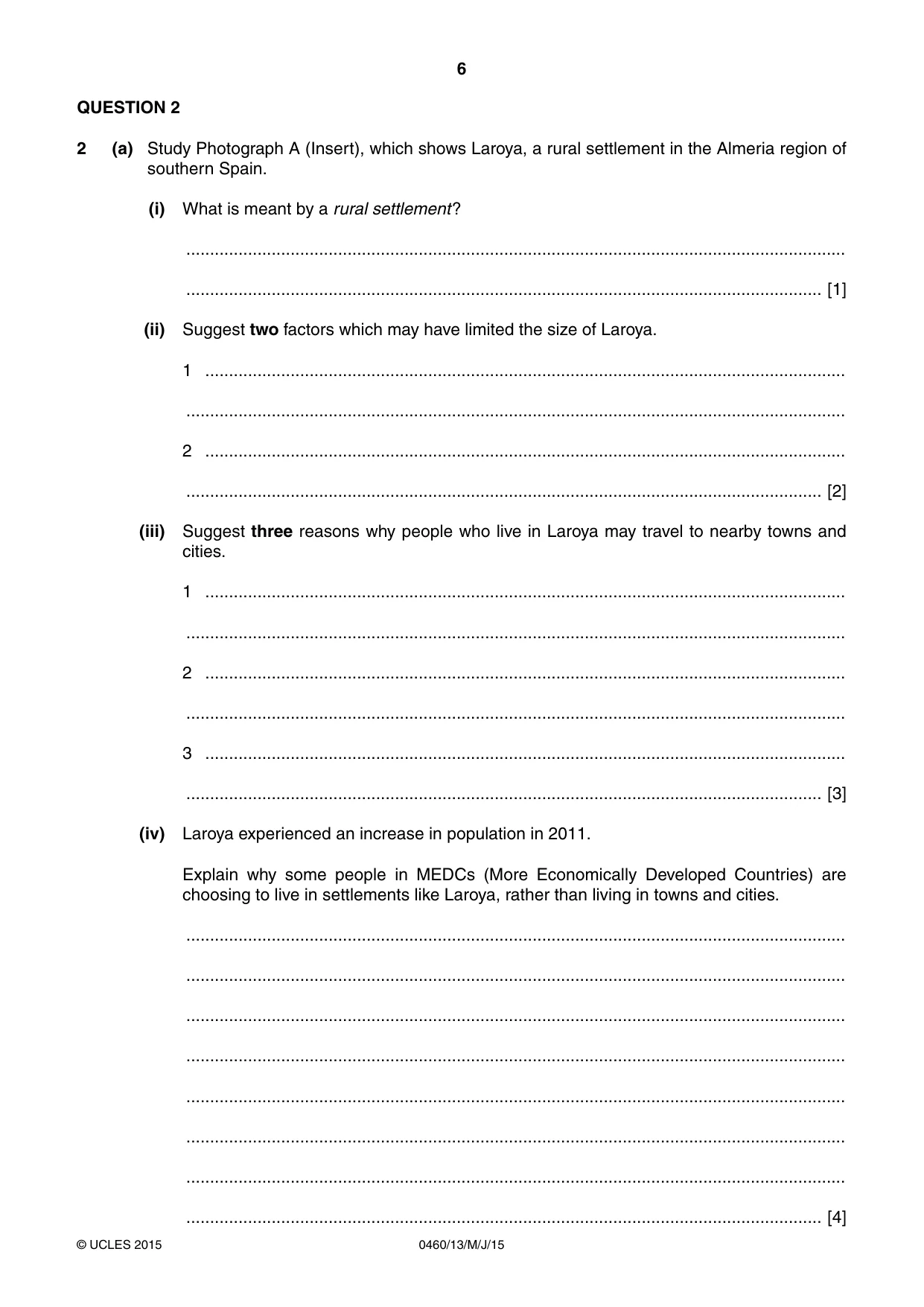 Cambridge IGCSE Geography 0460 2015 May/June Paper 1 · Variant 3 question paper, page 6 of 28