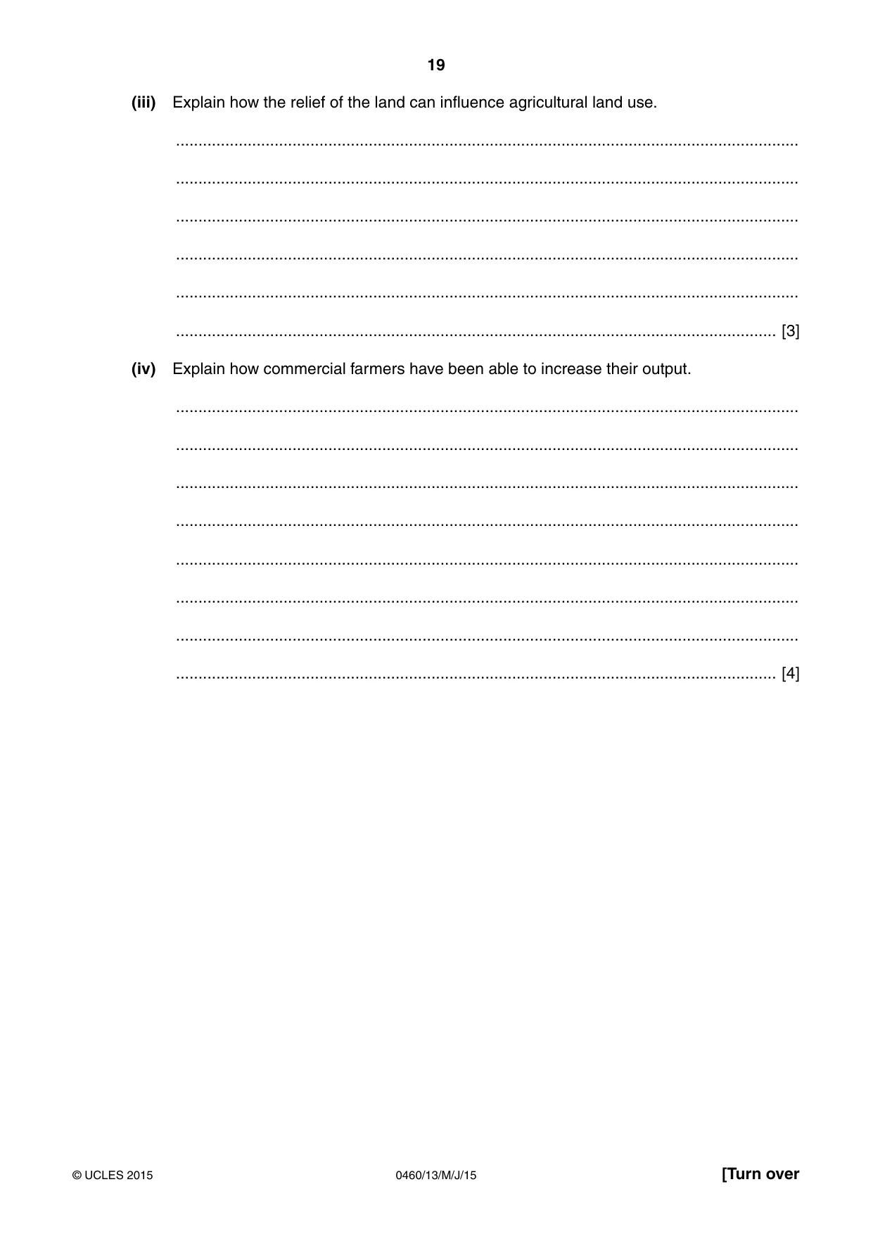 Cambridge IGCSE Geography 0460 2015 May/June Paper 1 · Variant 3 question paper, page 19 of 28