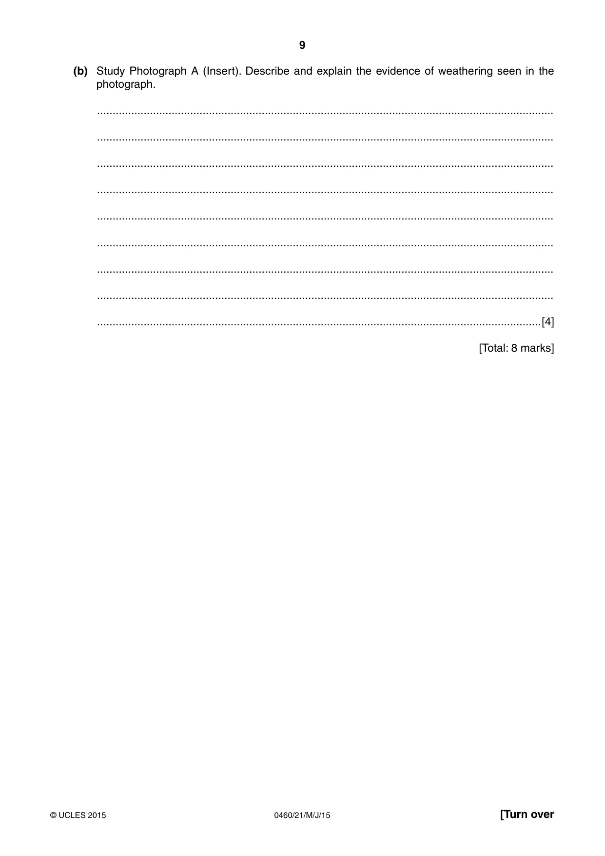 Cambridge IGCSE Geography 0460 2015 May/June Paper 2 · Variant 1 question paper, page 9 of 16