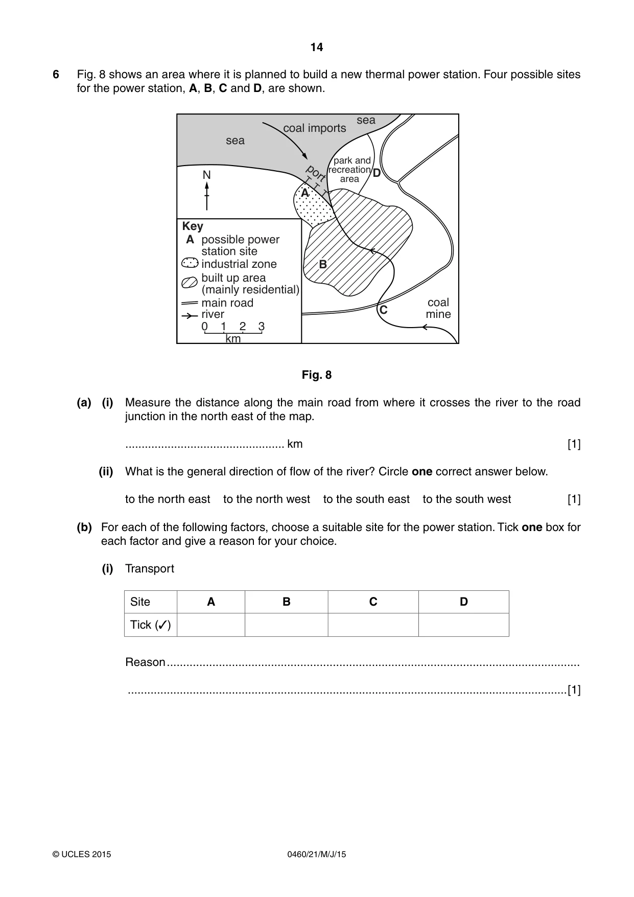 Cambridge IGCSE Geography 0460 2015 May/June Paper 2 · Variant 1 question paper, page 14 of 16