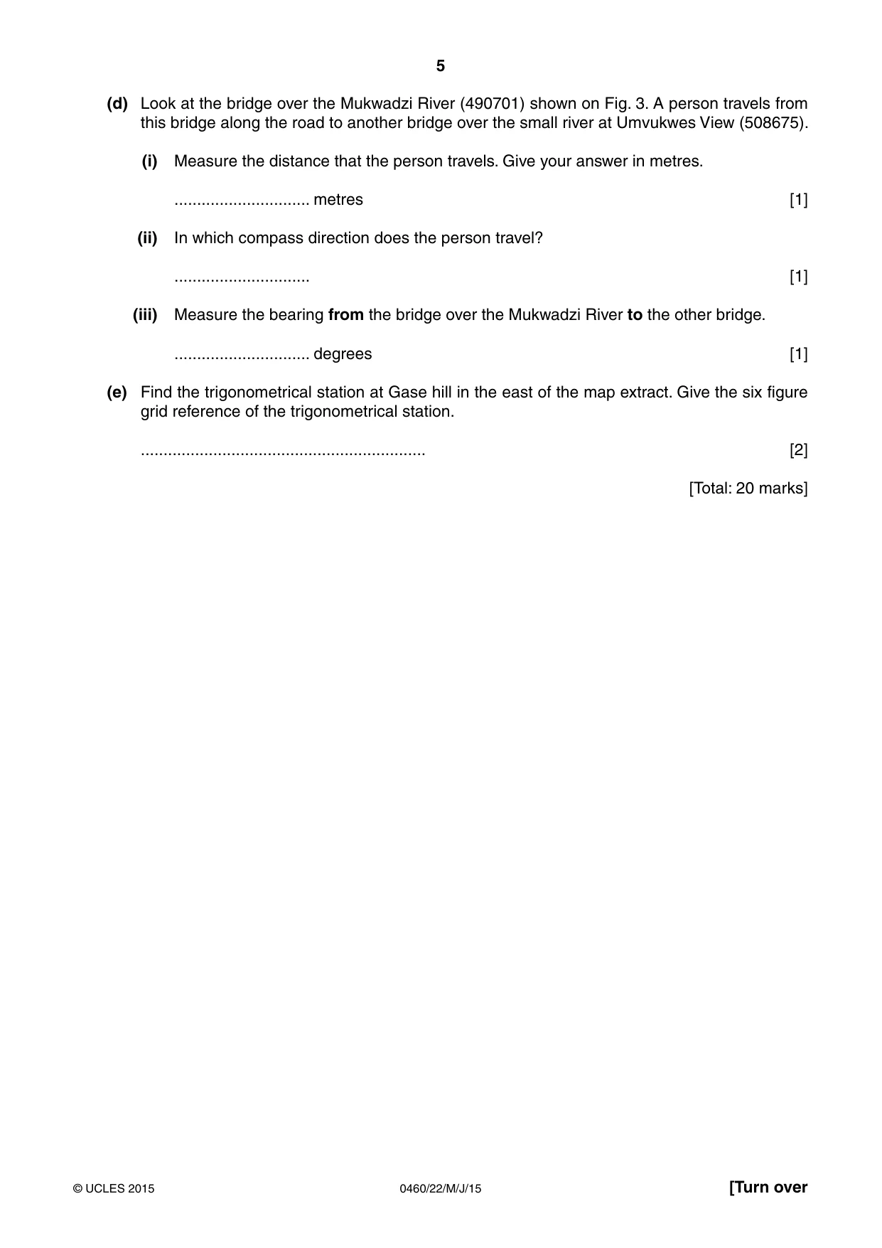 Cambridge IGCSE Geography 0460 2015 May/June Paper 2 · Variant 2 question paper, page 5 of 16