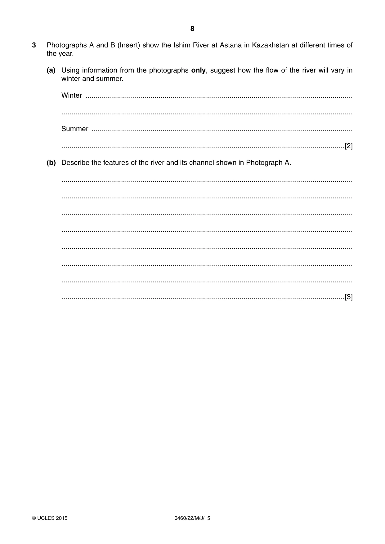 Cambridge IGCSE Geography 0460 2015 May/June Paper 2 · Variant 2 question paper, page 8 of 16