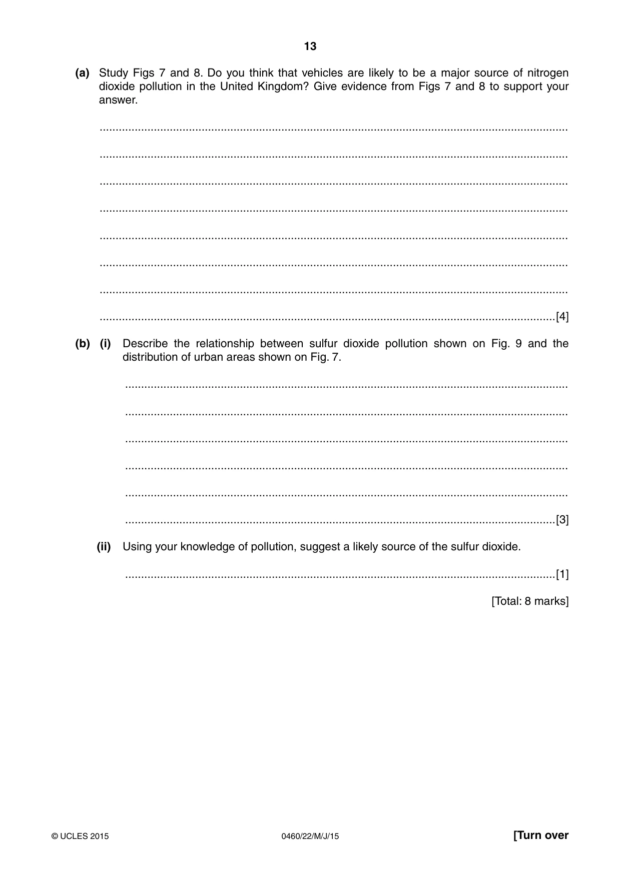 Cambridge IGCSE Geography 0460 2015 May/June Paper 2 · Variant 2 question paper, page 13 of 16