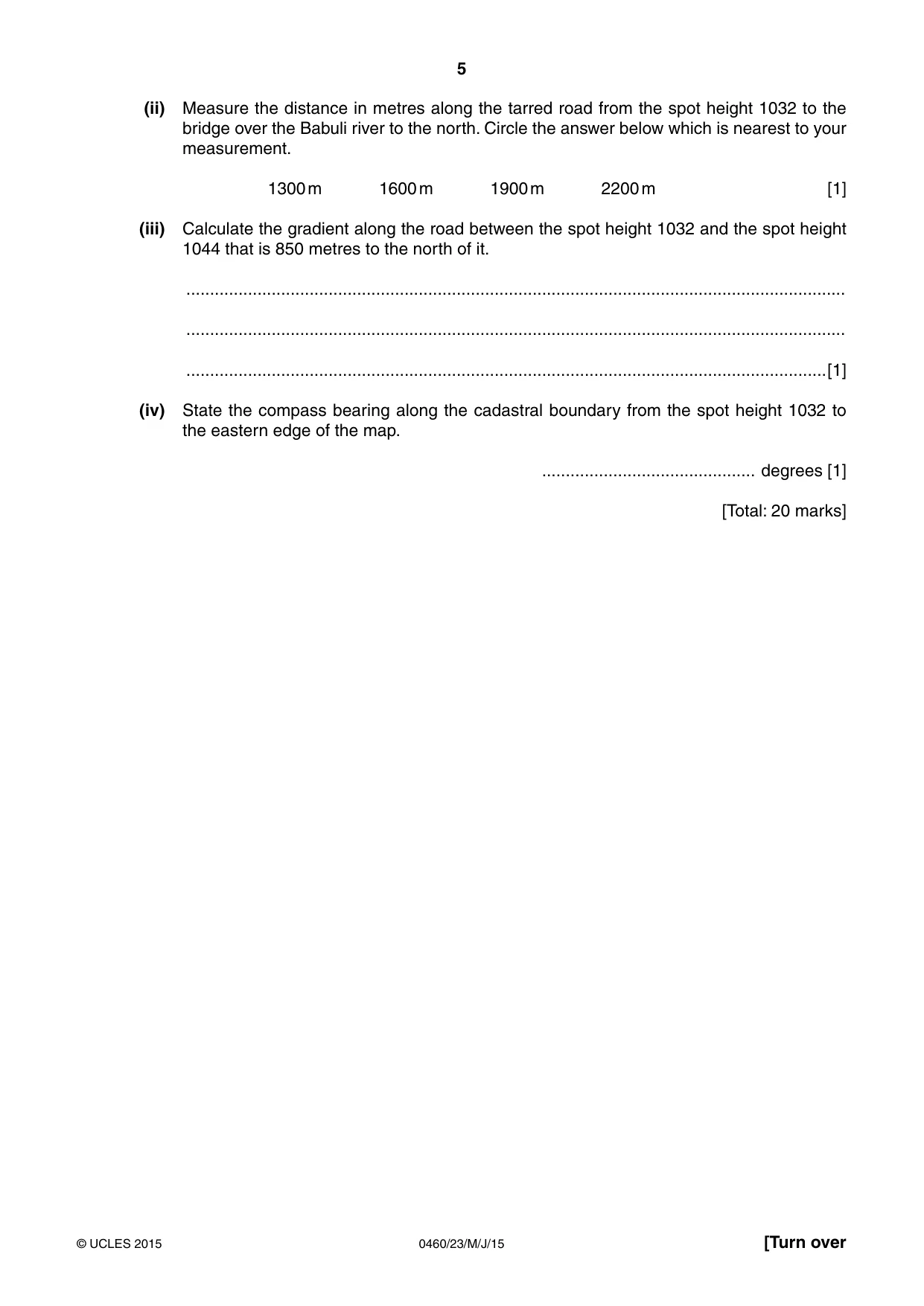 Cambridge IGCSE Geography 0460 2015 May/June Paper 2 · Variant 3 question paper, page 5 of 16