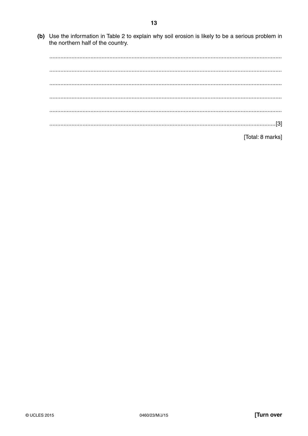 Cambridge IGCSE Geography 0460 2015 May/June Paper 2 · Variant 3 question paper, page 13 of 16