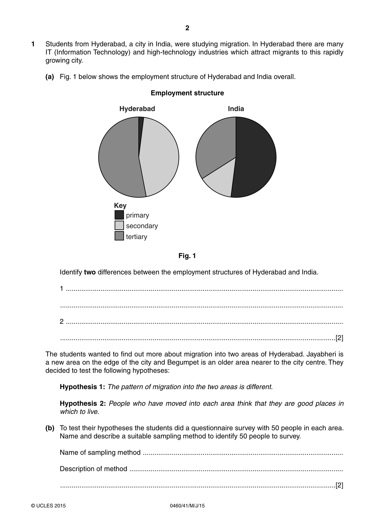 Cambridge IGCSE Geography 0460 2015 May/June Paper 4 · Variant 1 question paper, page 2 of 20