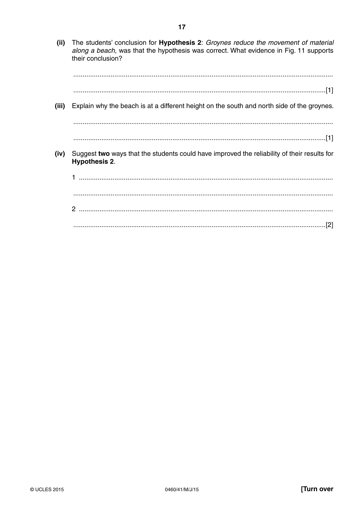 Cambridge IGCSE Geography 0460 2015 May/June Paper 4 · Variant 1 question paper, page 17 of 20