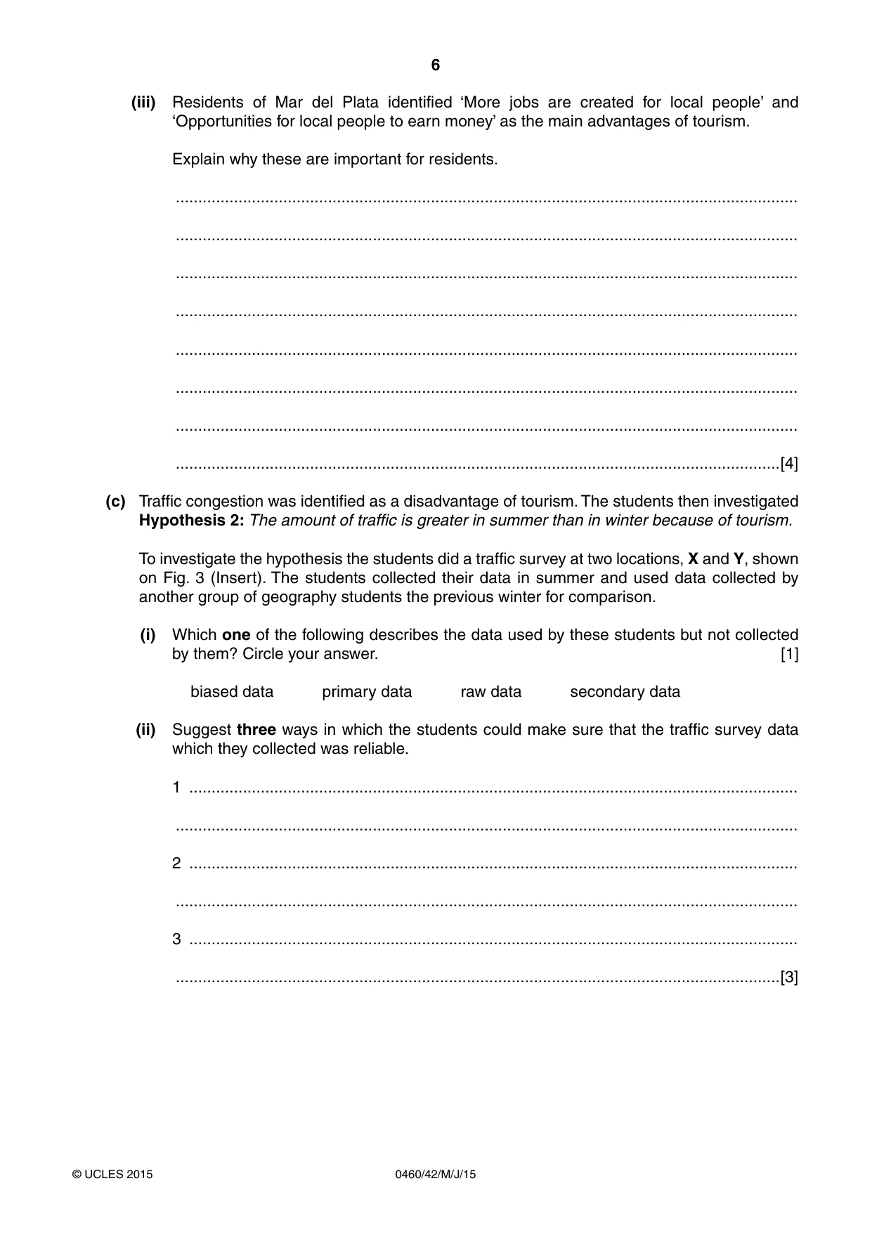Cambridge IGCSE Geography 0460 2015 May/June Paper 4 · Variant 2 question paper, page 6 of 16