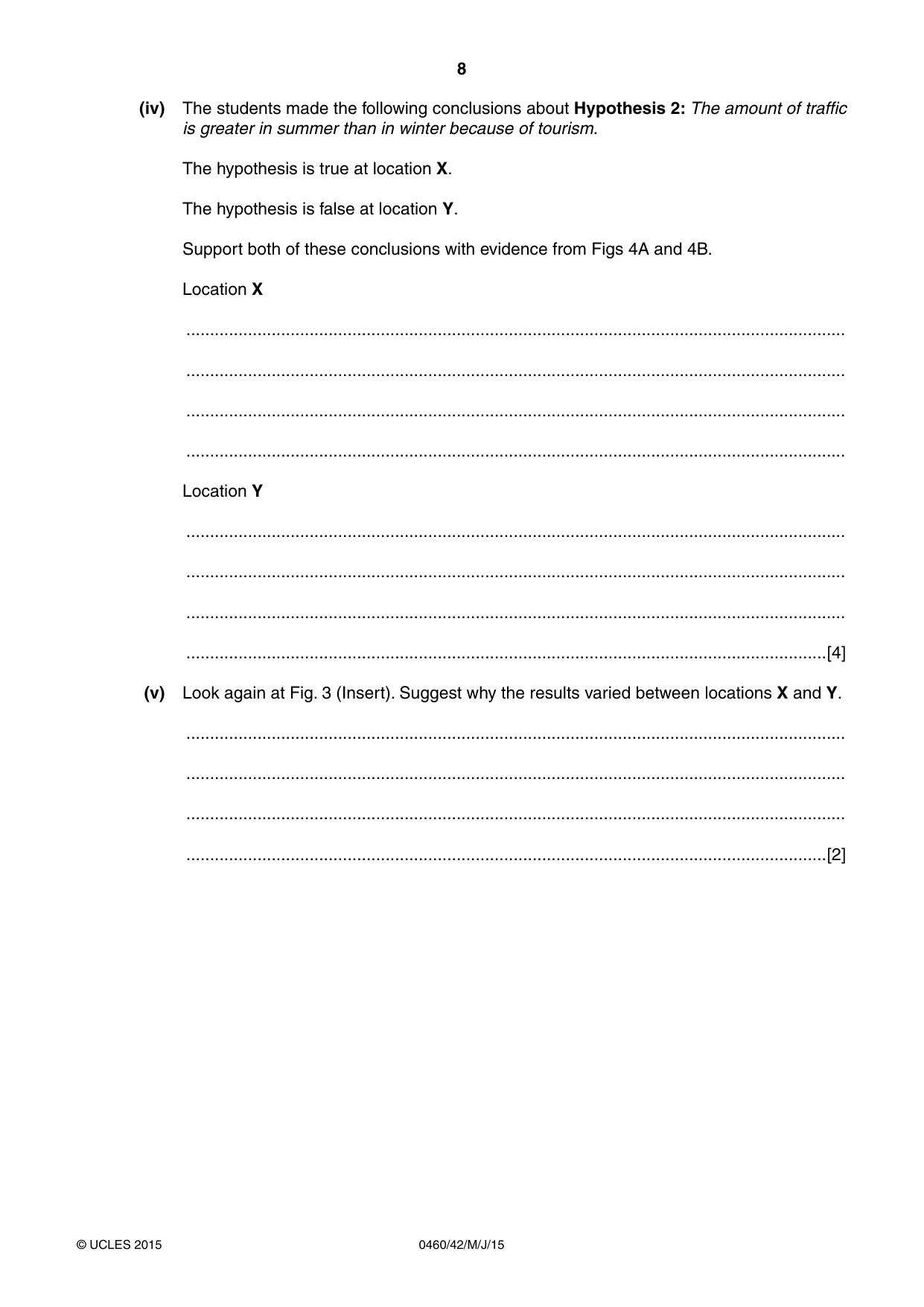 Cambridge IGCSE Geography 0460 2015 May/June Paper 4 · Variant 2 question paper, page 8 of 16