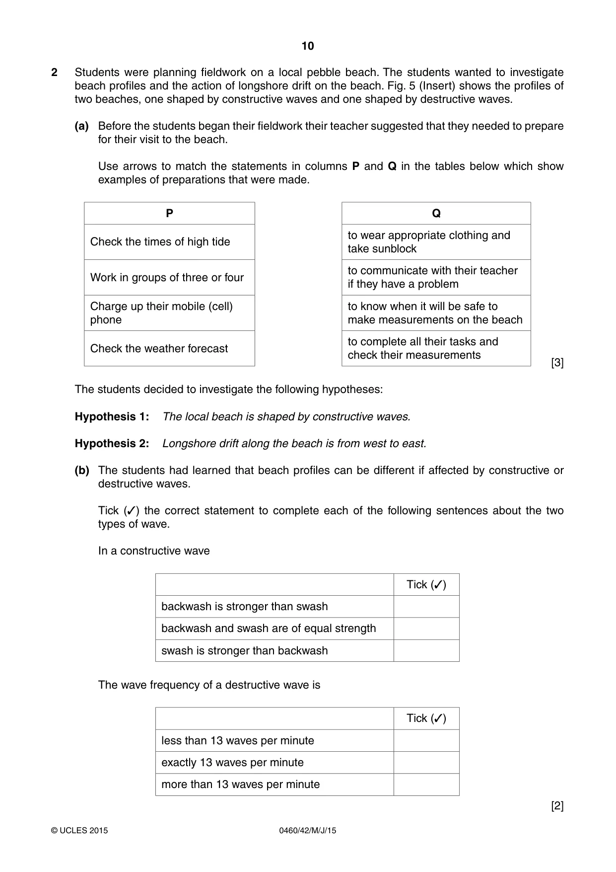 Cambridge IGCSE Geography 0460 2015 May/June Paper 4 · Variant 2 question paper, page 10 of 16