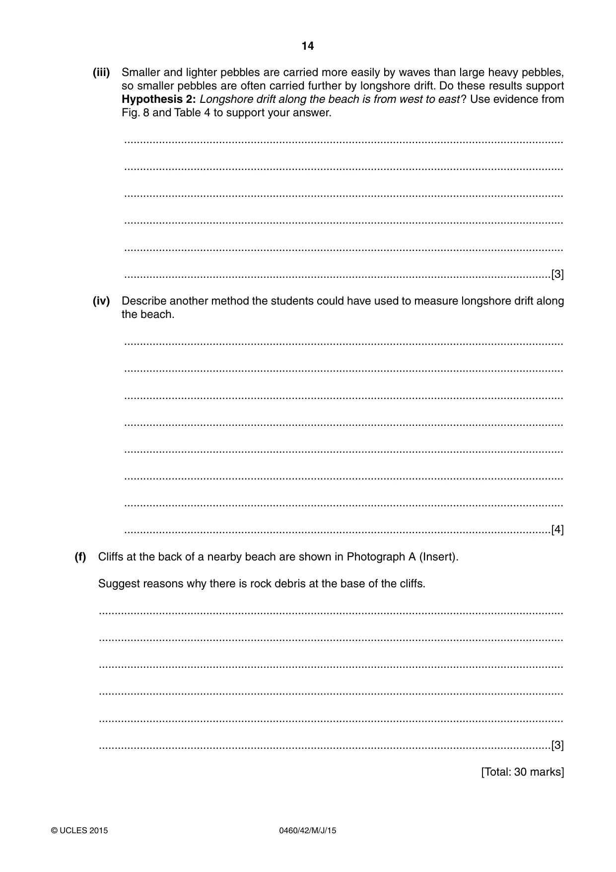 Cambridge IGCSE Geography 0460 2015 May/June Paper 4 · Variant 2 question paper, page 14 of 16