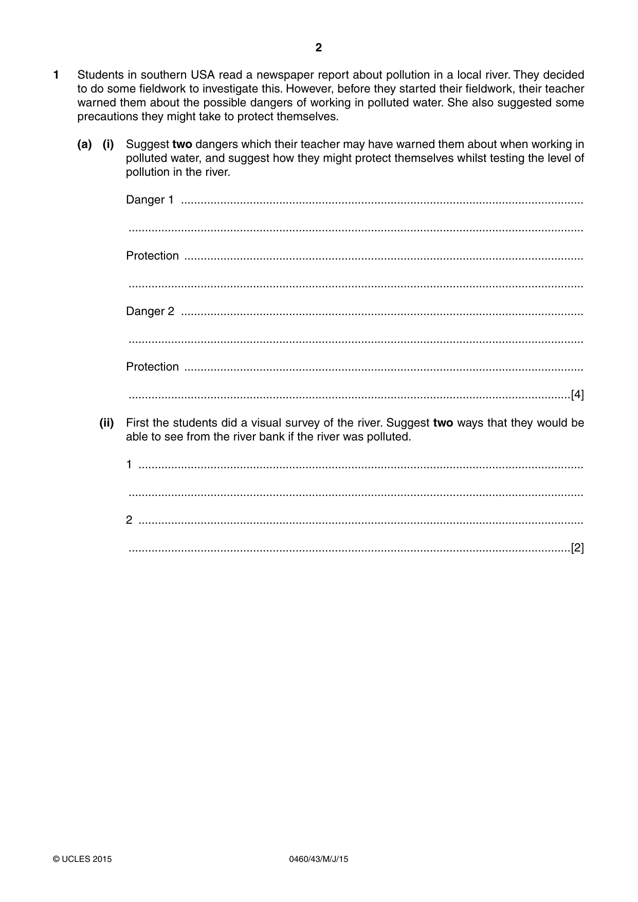 Cambridge IGCSE Geography 0460 2015 May/June Paper 4 · Variant 3 question paper, page 2 of 16