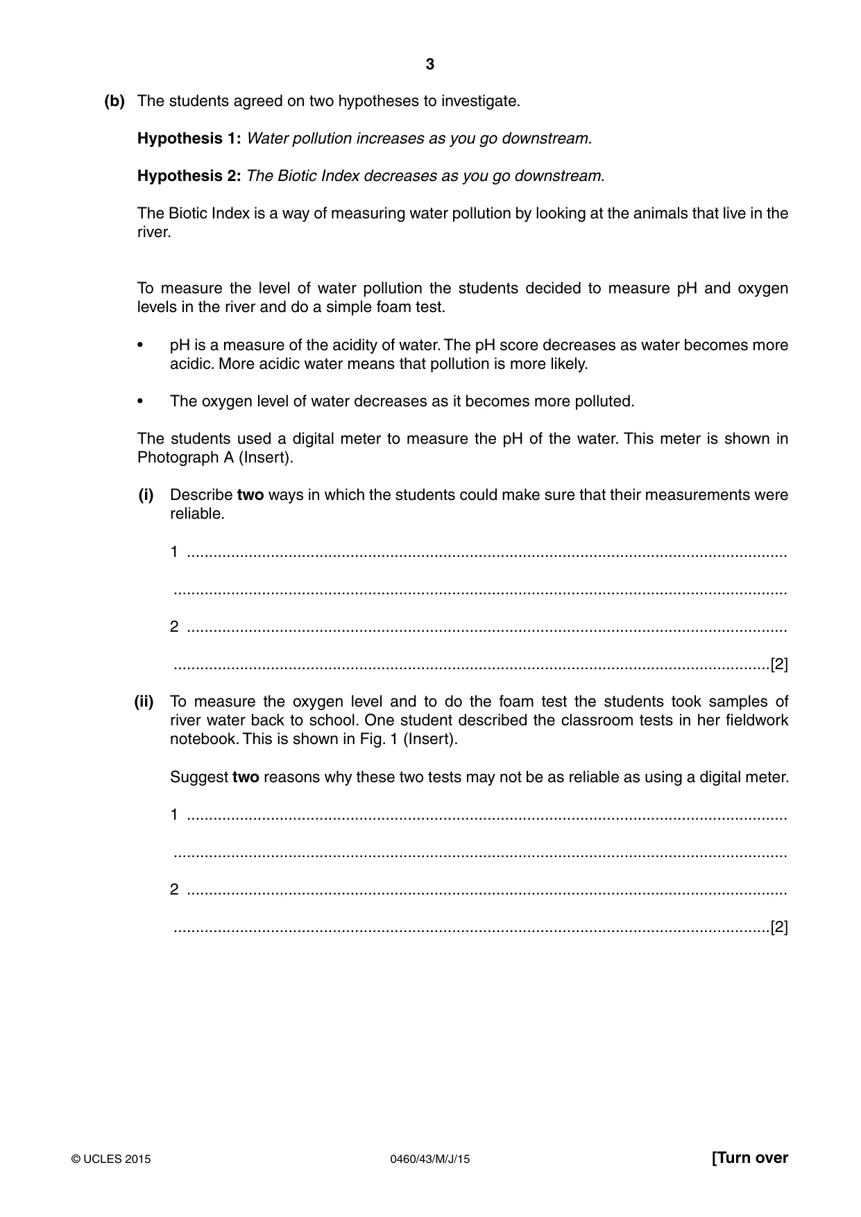 Cambridge IGCSE Geography 0460 2015 May/June Paper 4 · Variant 3 question paper, page 3 of 16