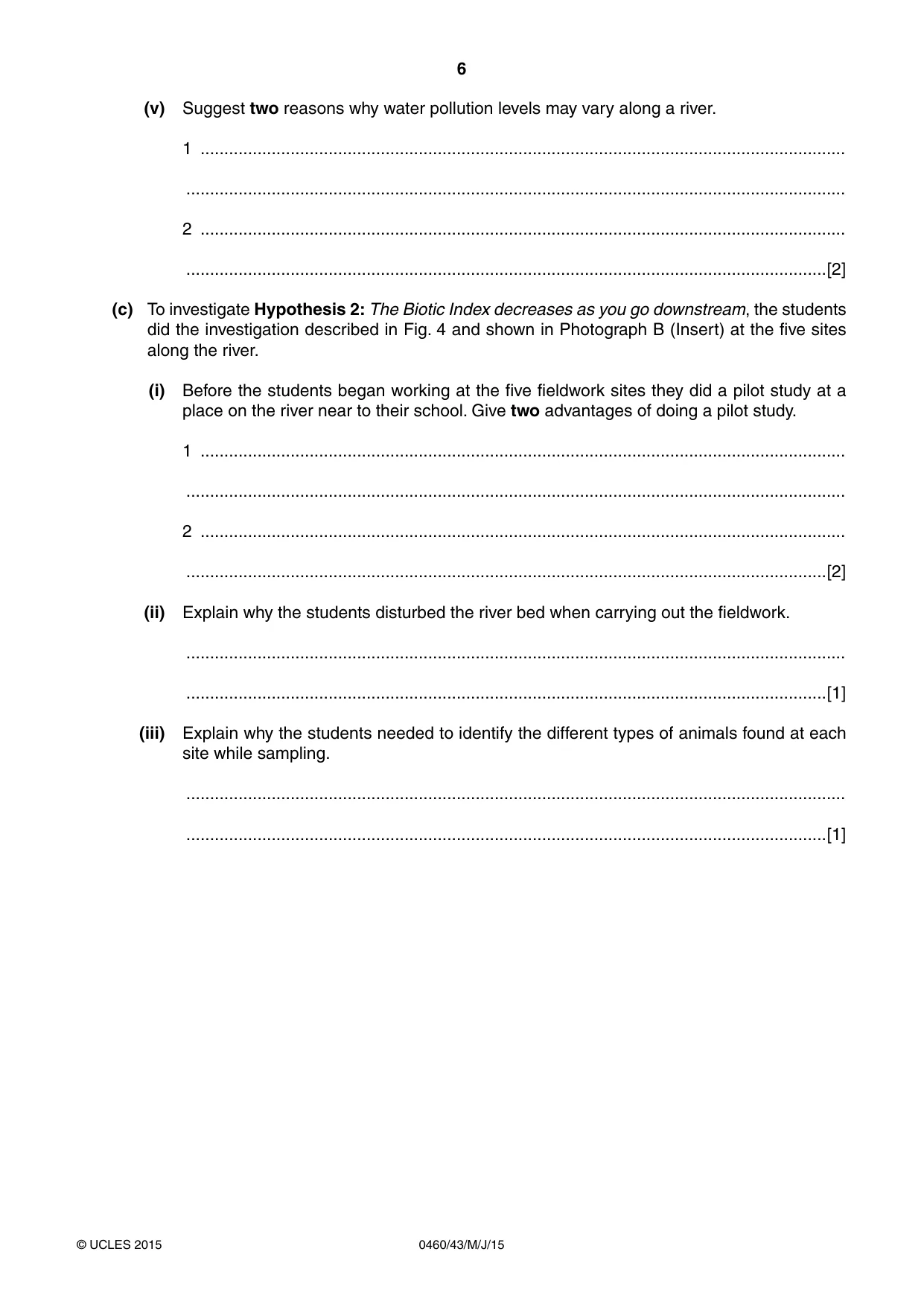 Cambridge IGCSE Geography 0460 2015 May/June Paper 4 · Variant 3 question paper, page 6 of 16