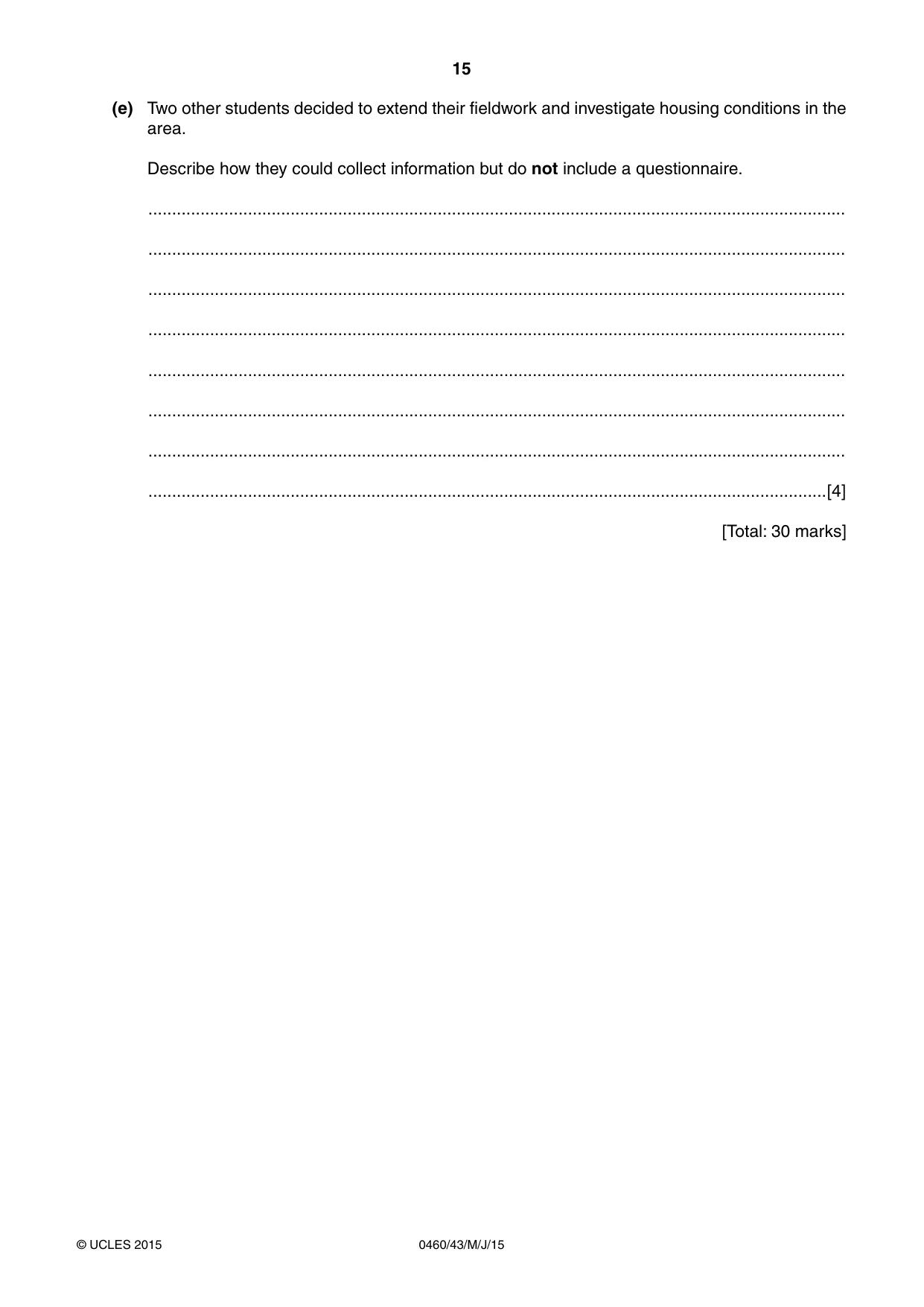 Cambridge IGCSE Geography 0460 2015 May/June Paper 4 · Variant 3 question paper, page 15 of 16