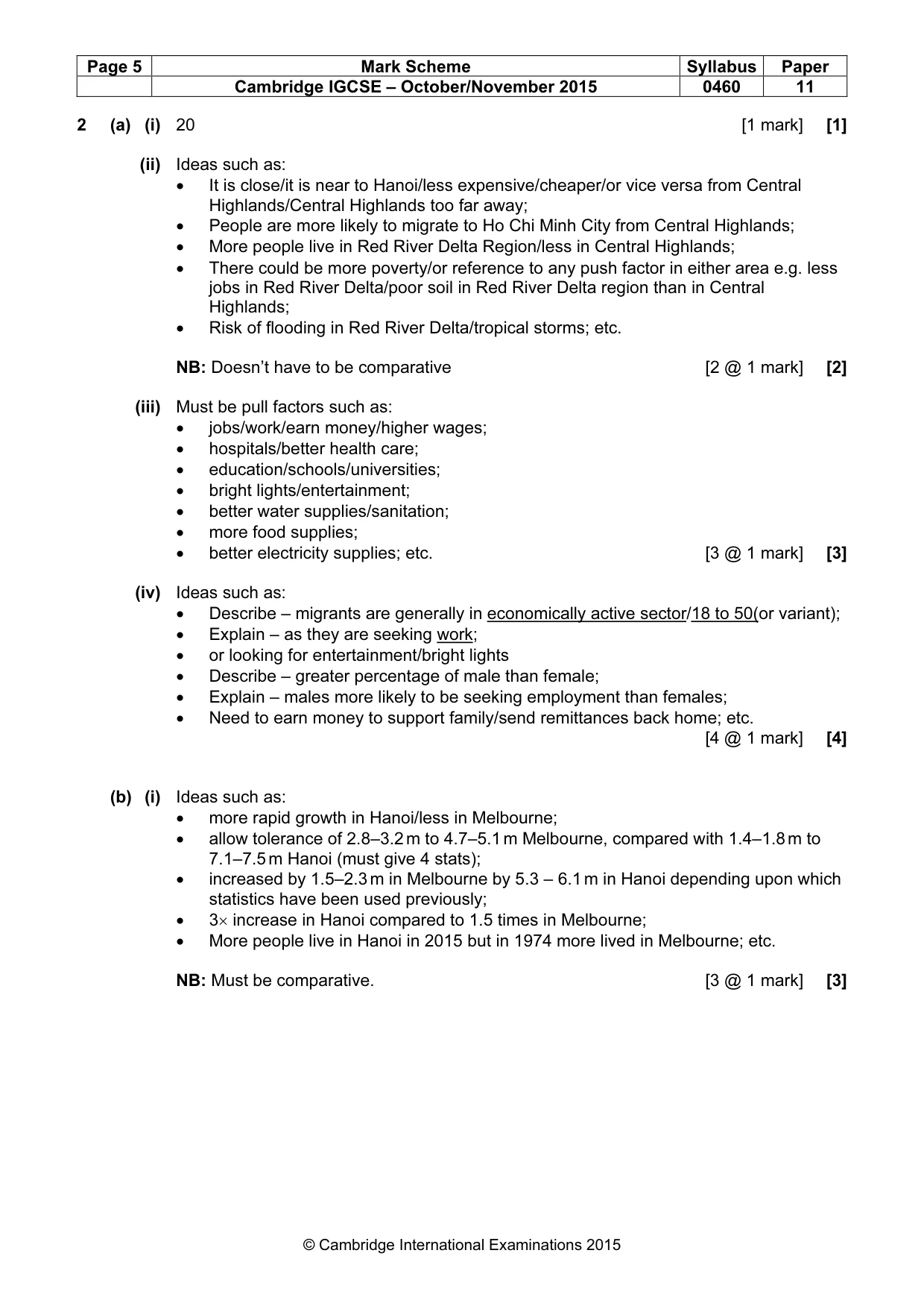 Mark scheme, page 5 of 15