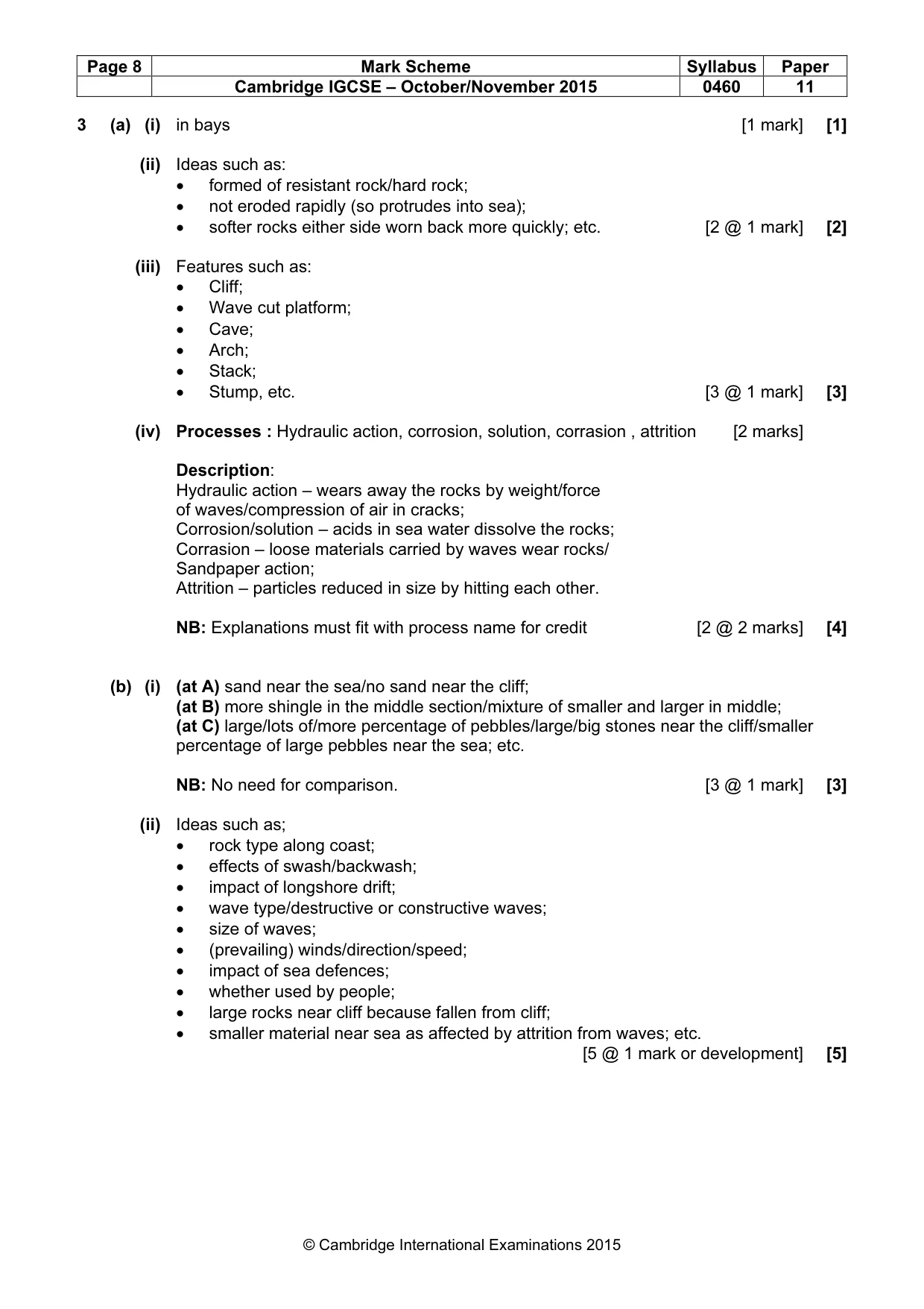 Mark scheme, page 8 of 15
