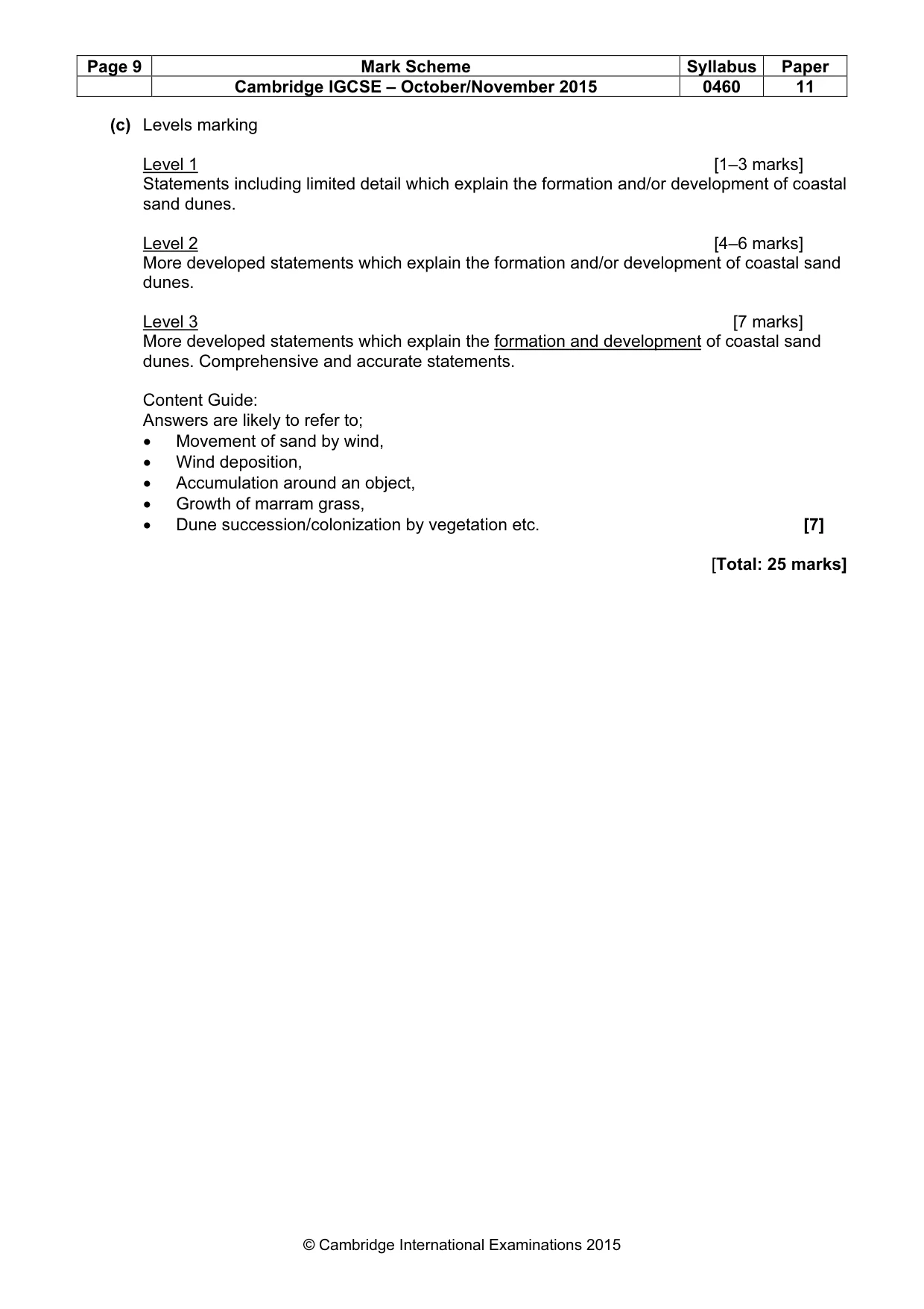 Mark scheme, page 9 of 15