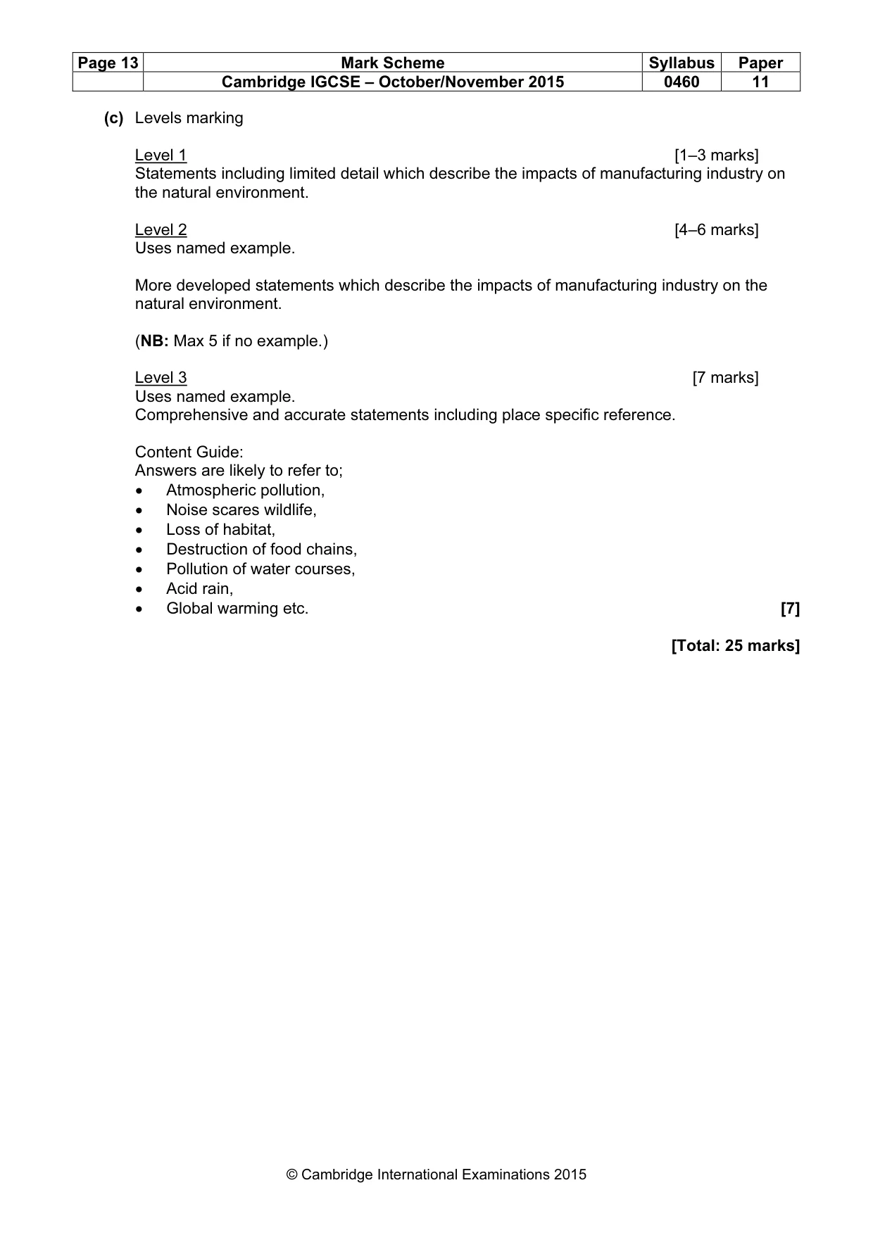 Mark scheme, page 13 of 15