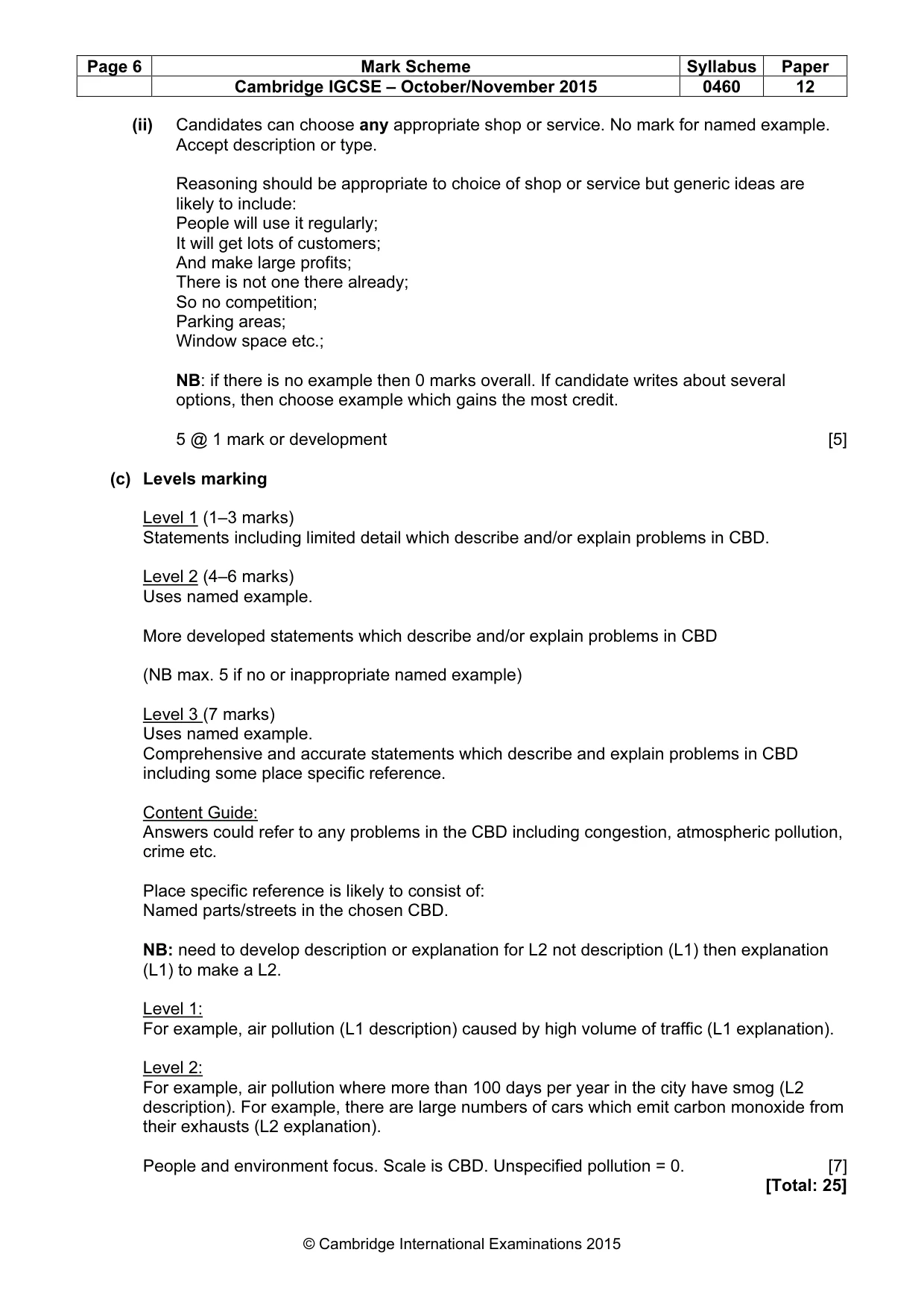 Mark scheme, page 6 of 15