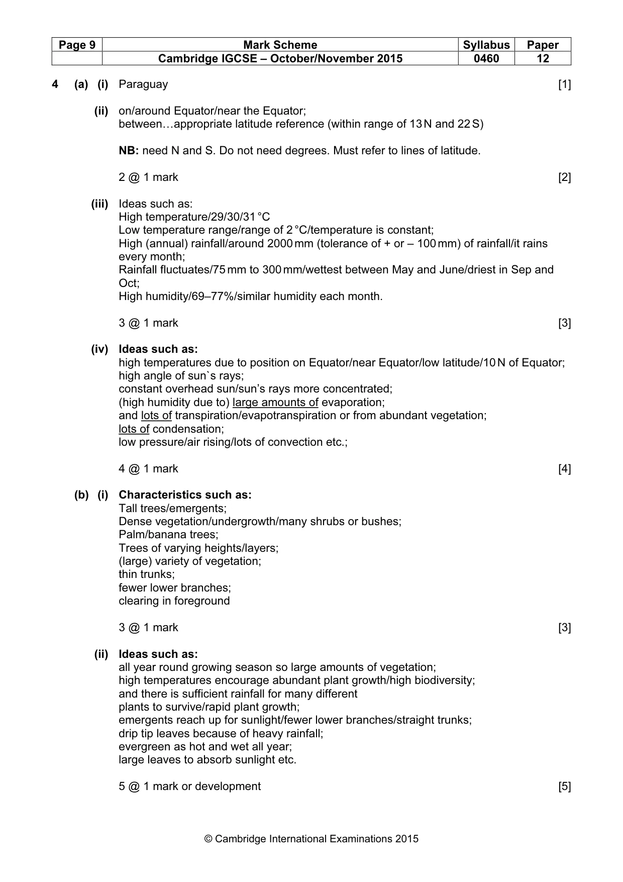 Mark scheme, page 9 of 15