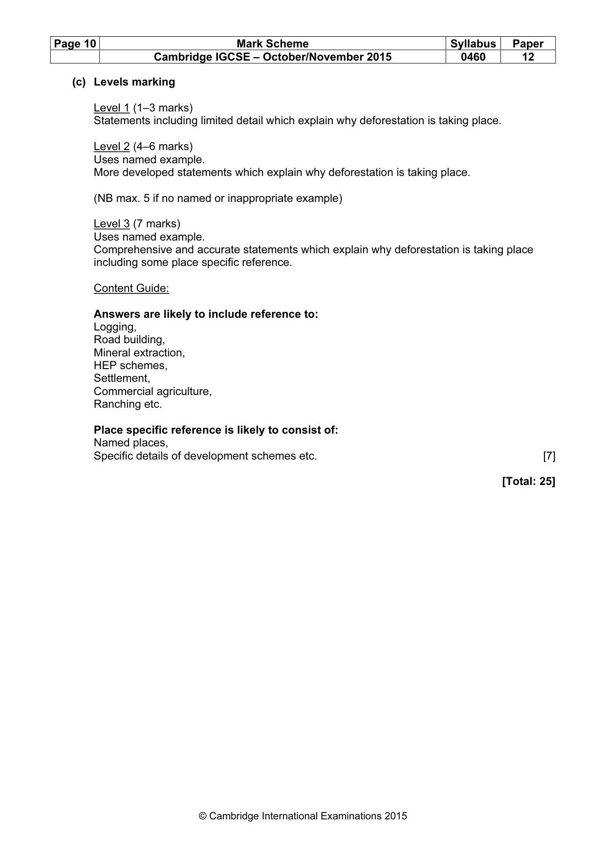 Mark scheme, page 10 of 15