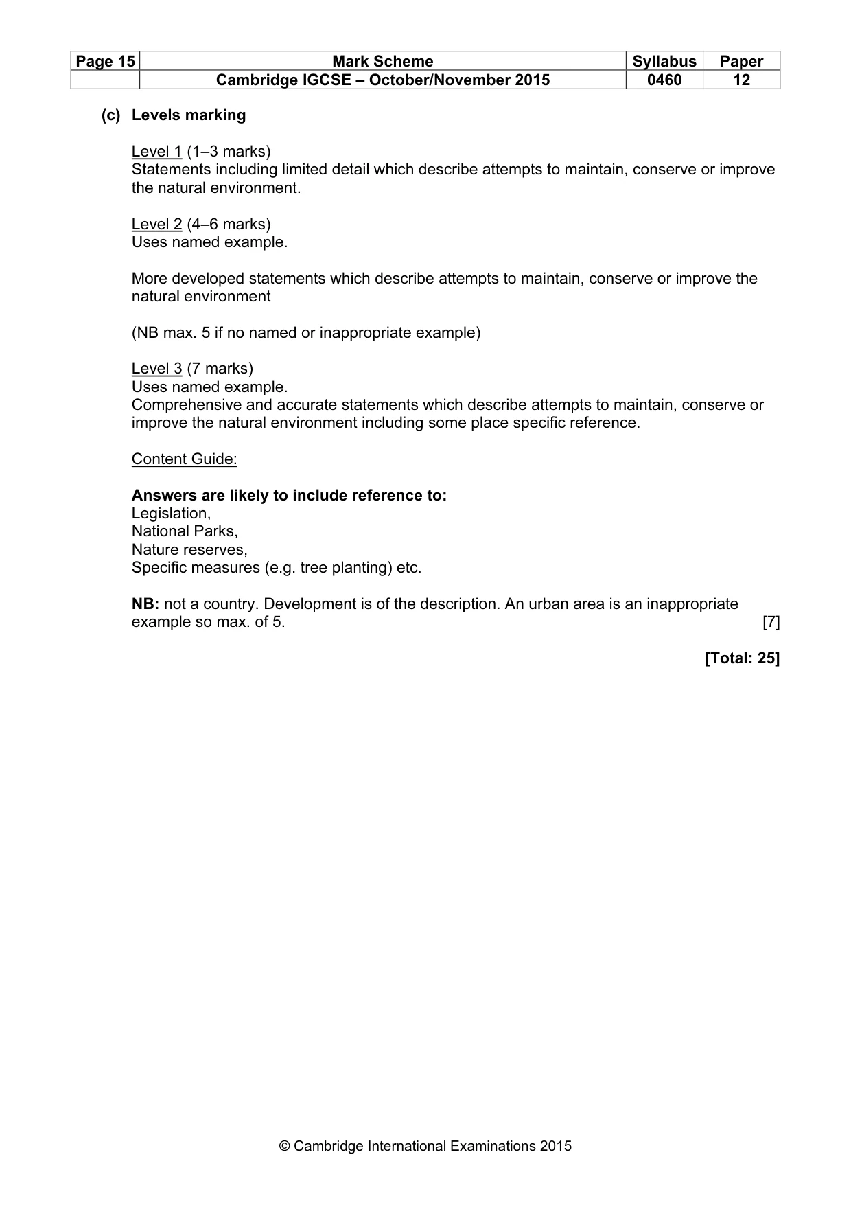 Mark scheme, page 15 of 15