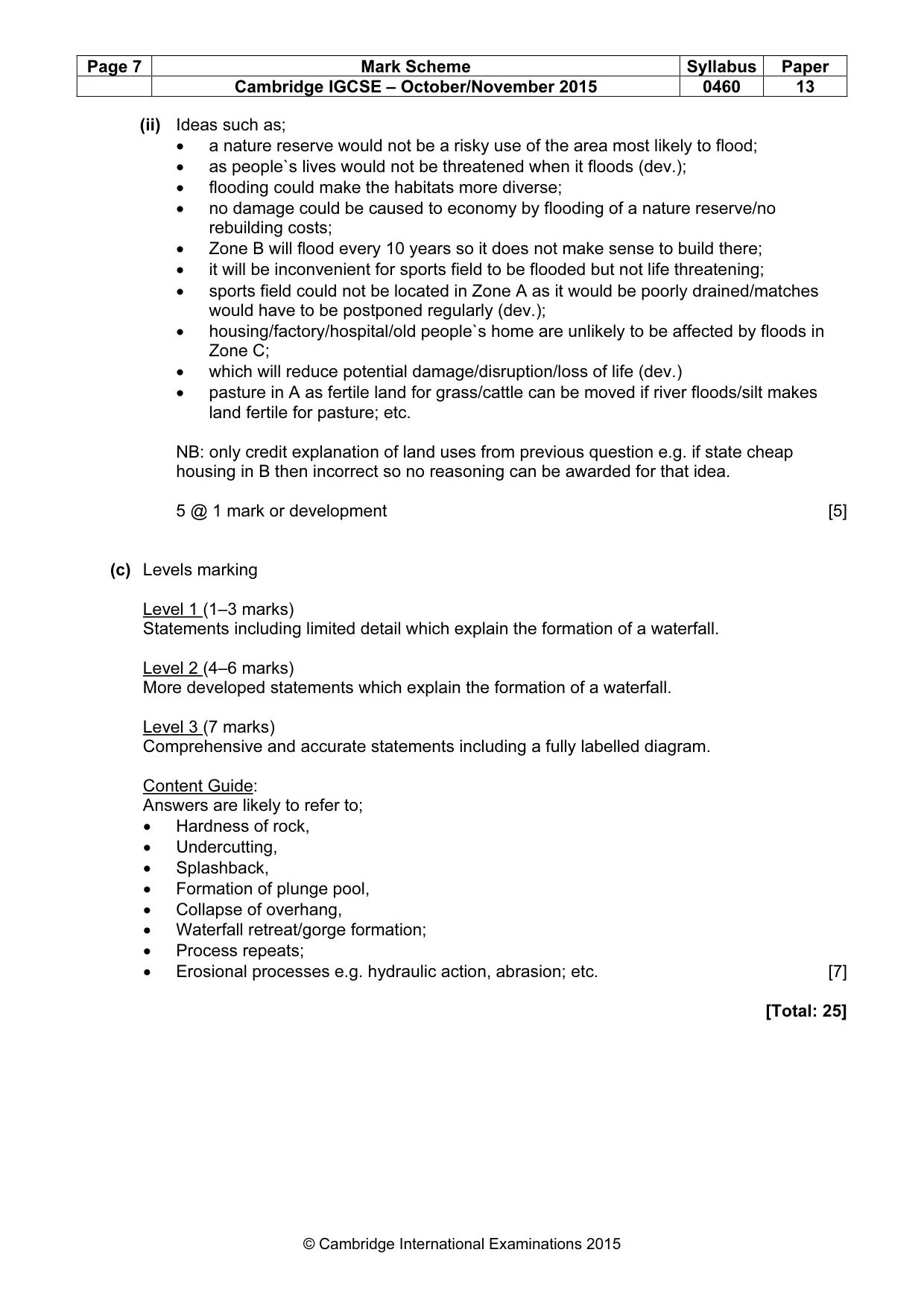 Mark scheme, page 7 of 13