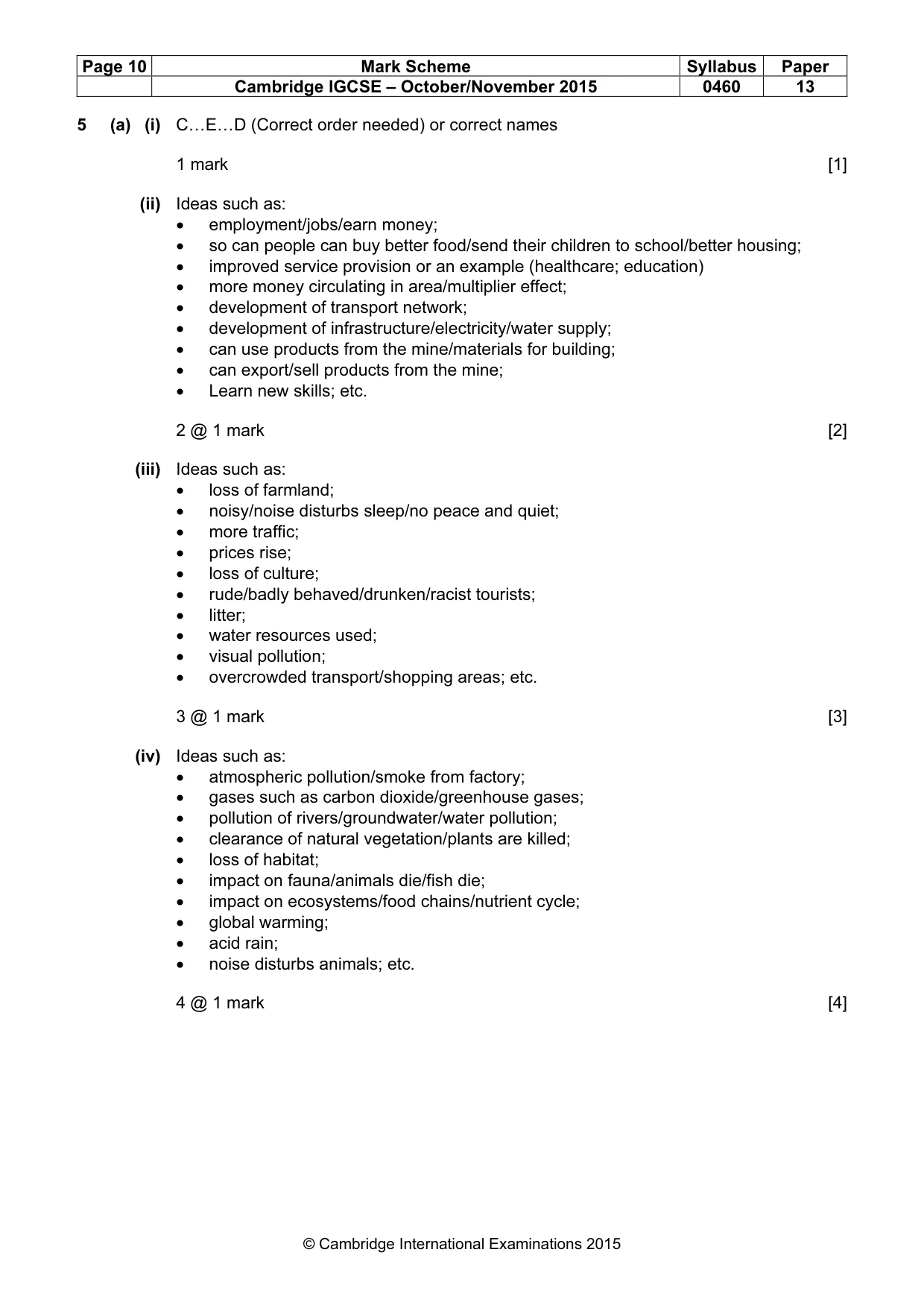 Mark scheme, page 10 of 13