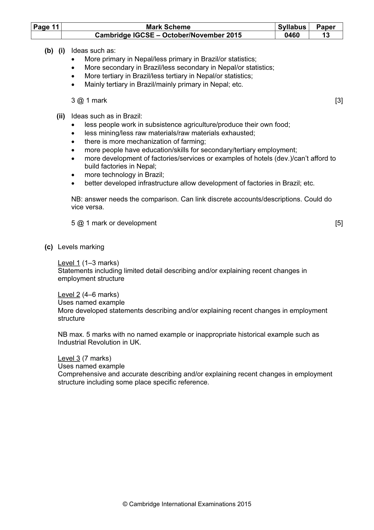 Mark scheme, page 11 of 13