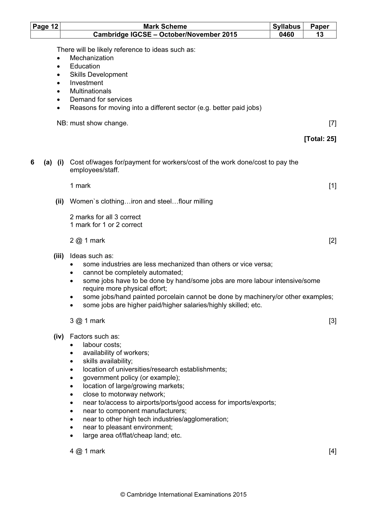 Mark scheme, page 12 of 13