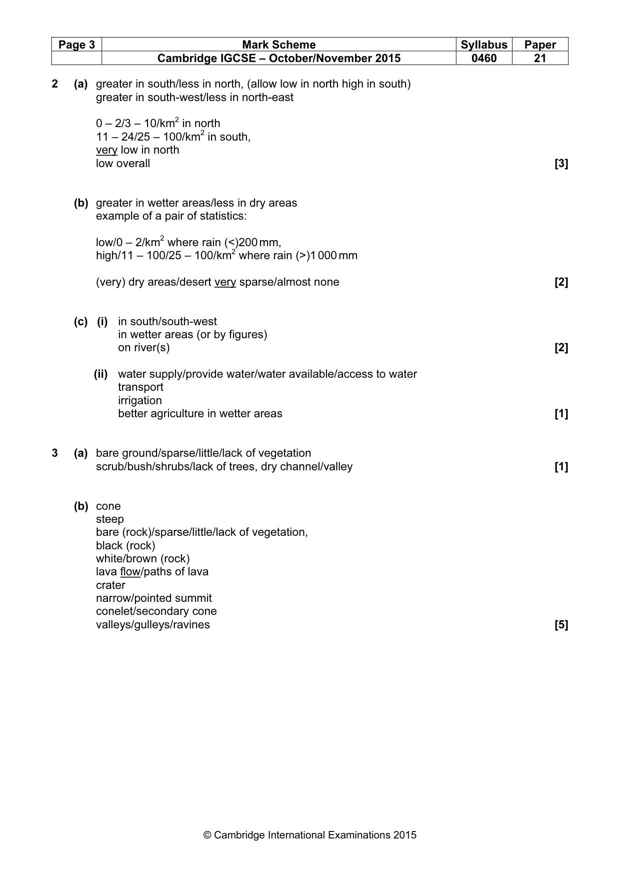 Mark scheme, page 3 of 5