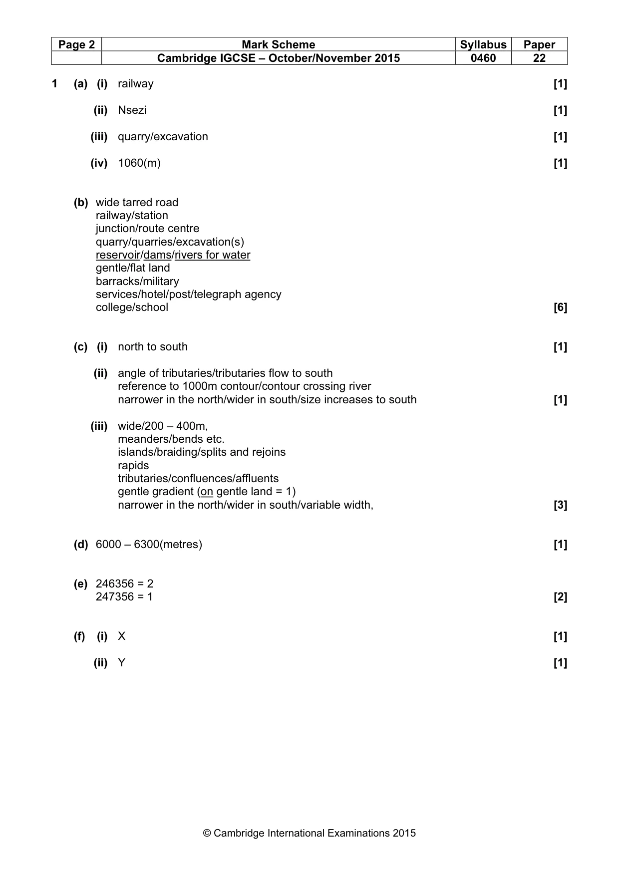 Mark scheme, page 2 of 6