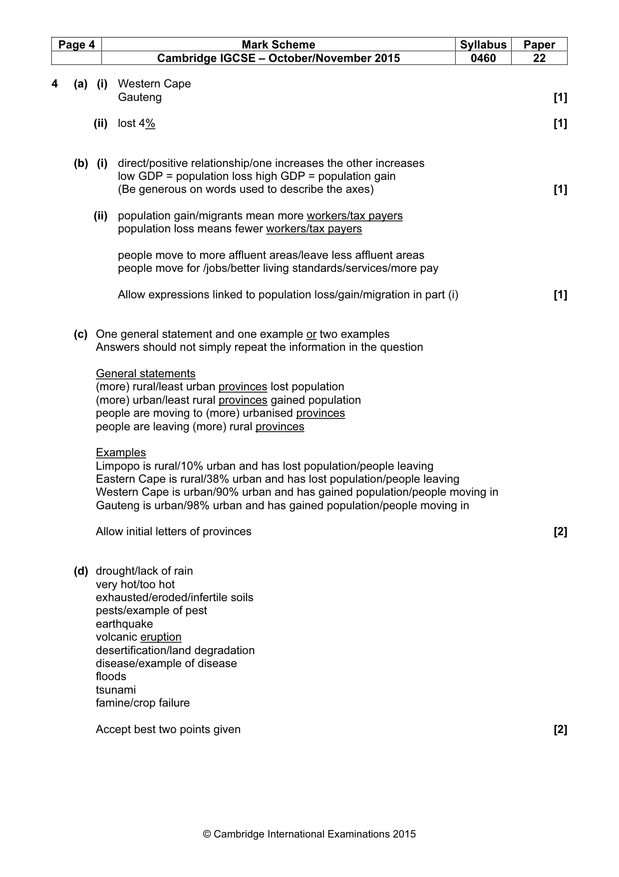 Mark scheme, page 4 of 6