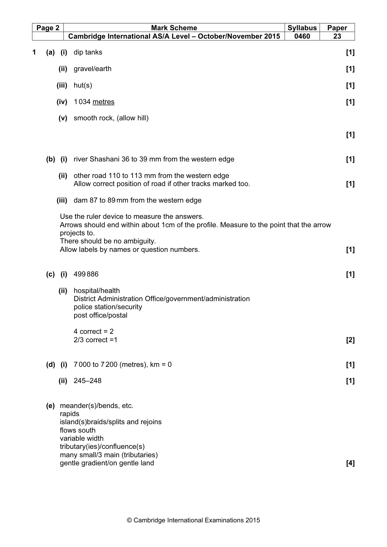 Mark scheme, page 2 of 5