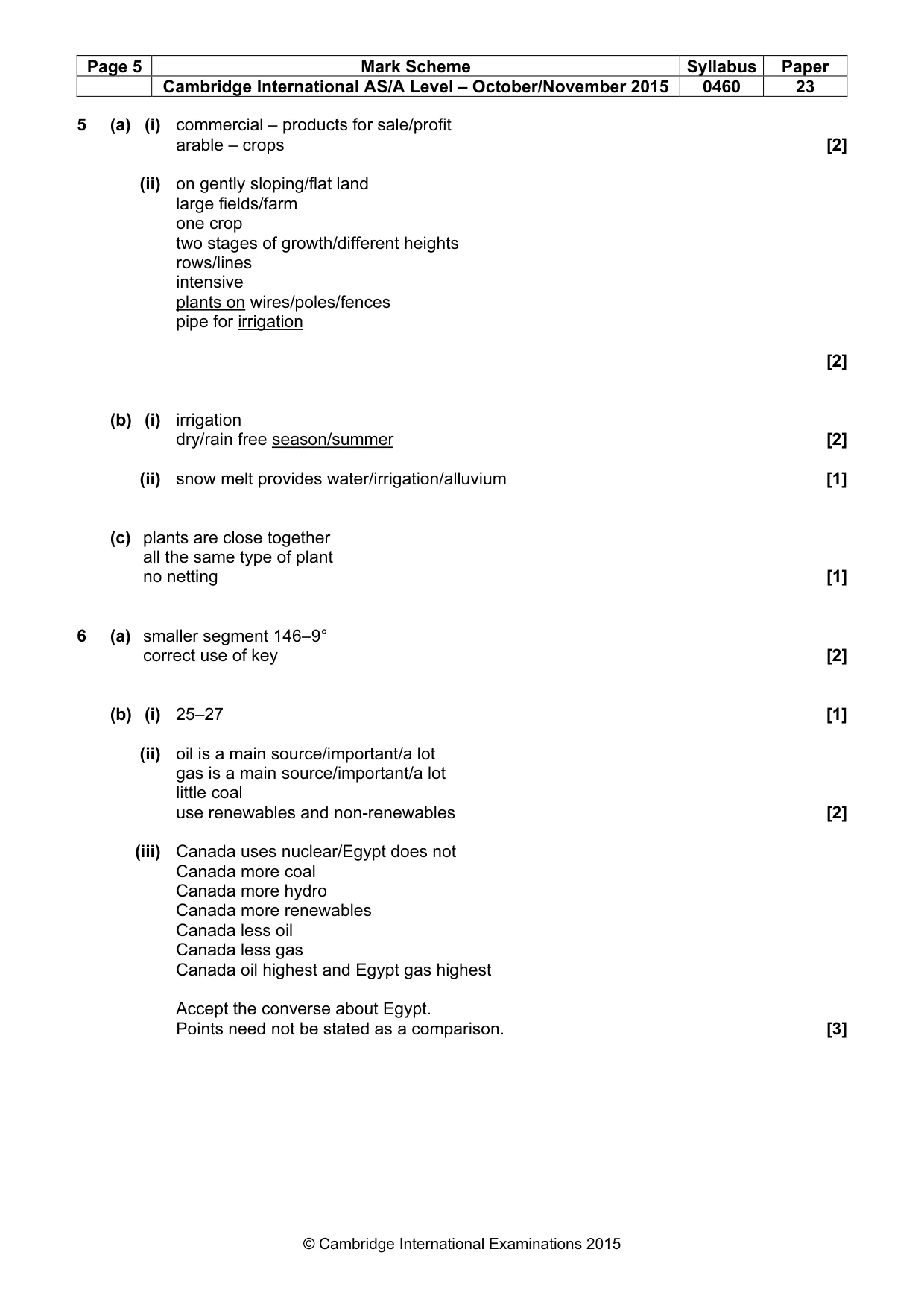 Mark scheme, page 5 of 5
