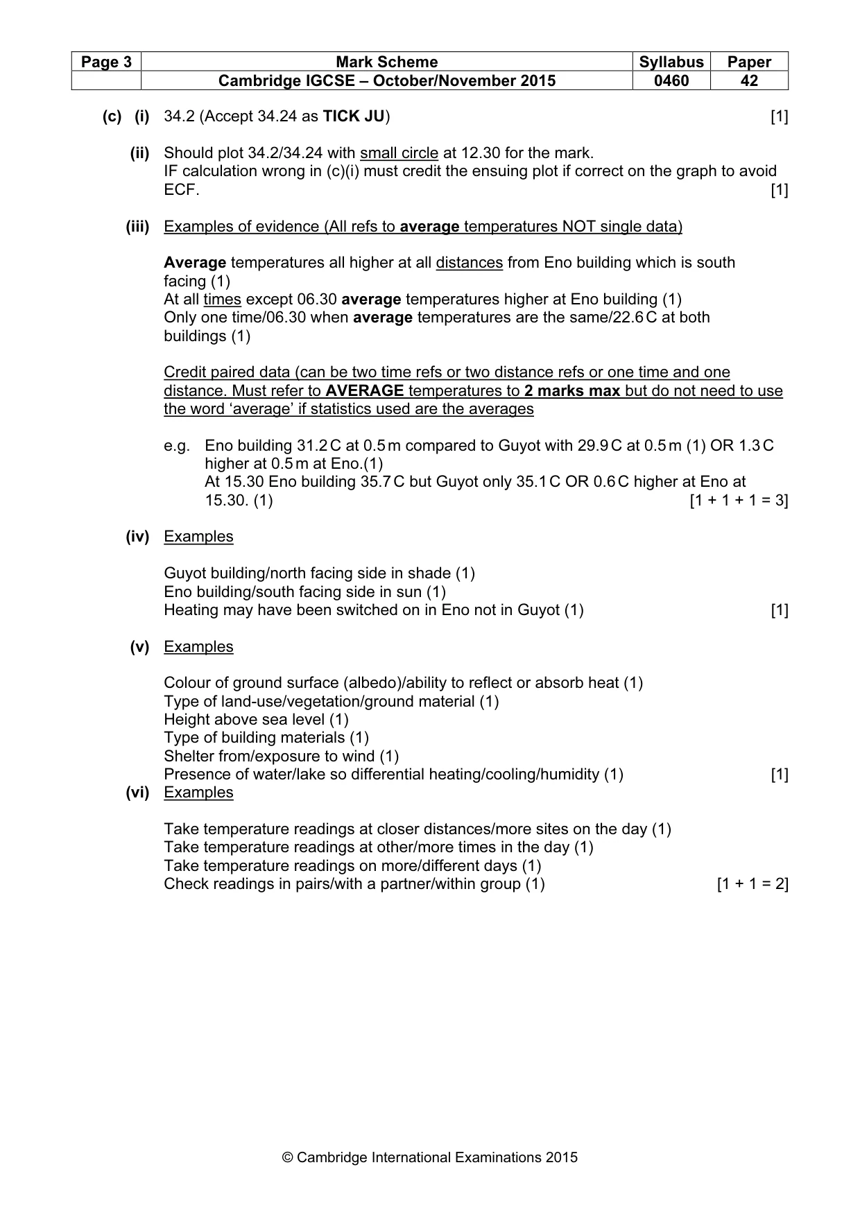 Mark scheme, page 3 of 7