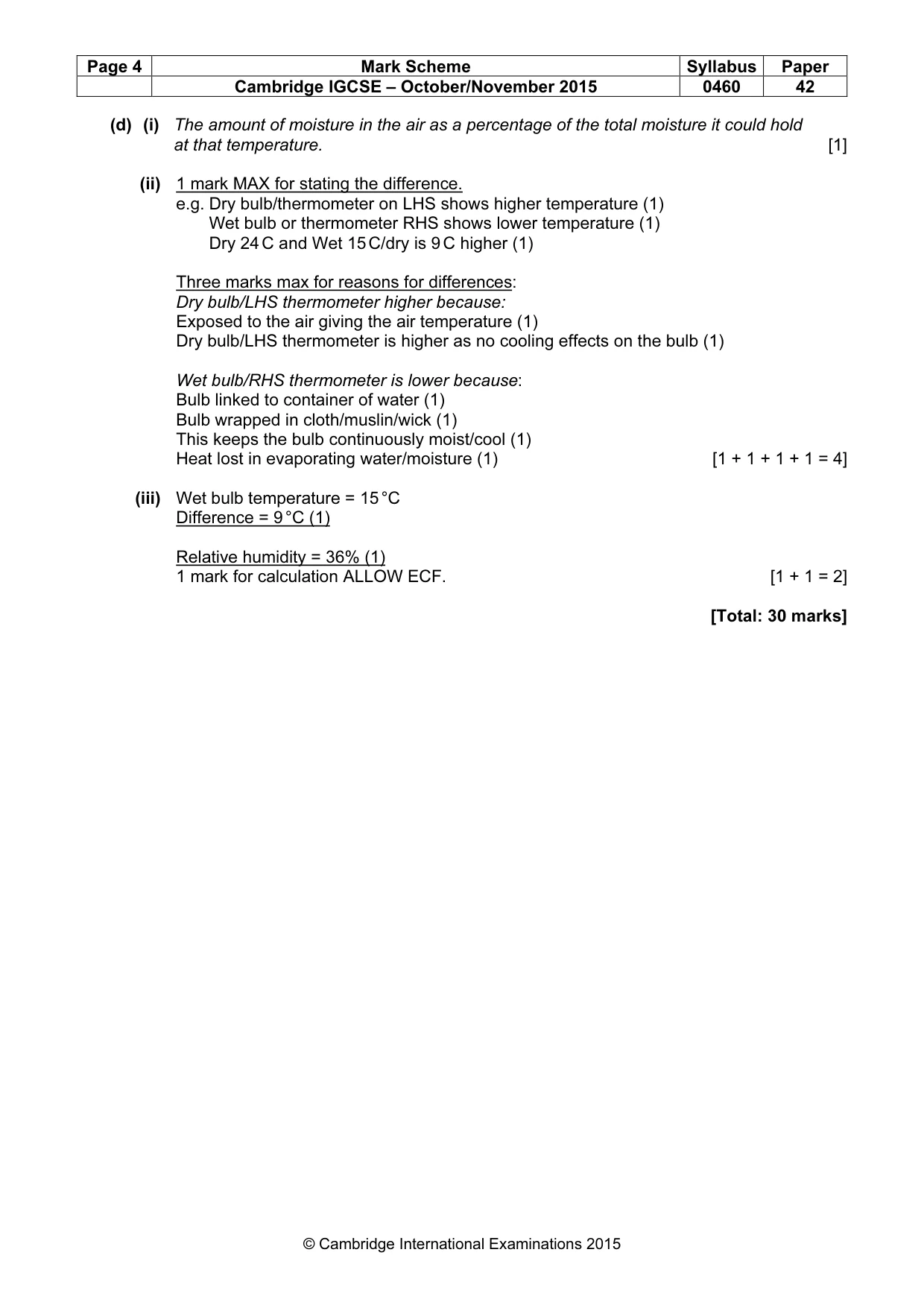 Mark scheme, page 4 of 7